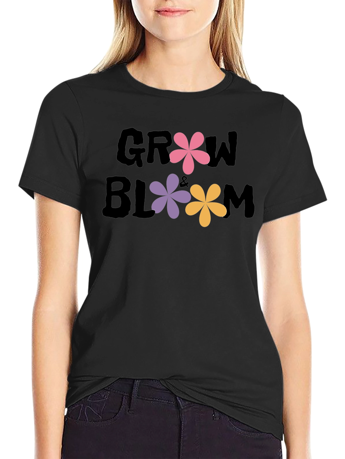 Grow & Bloom Graphic Tee - Floral Design
