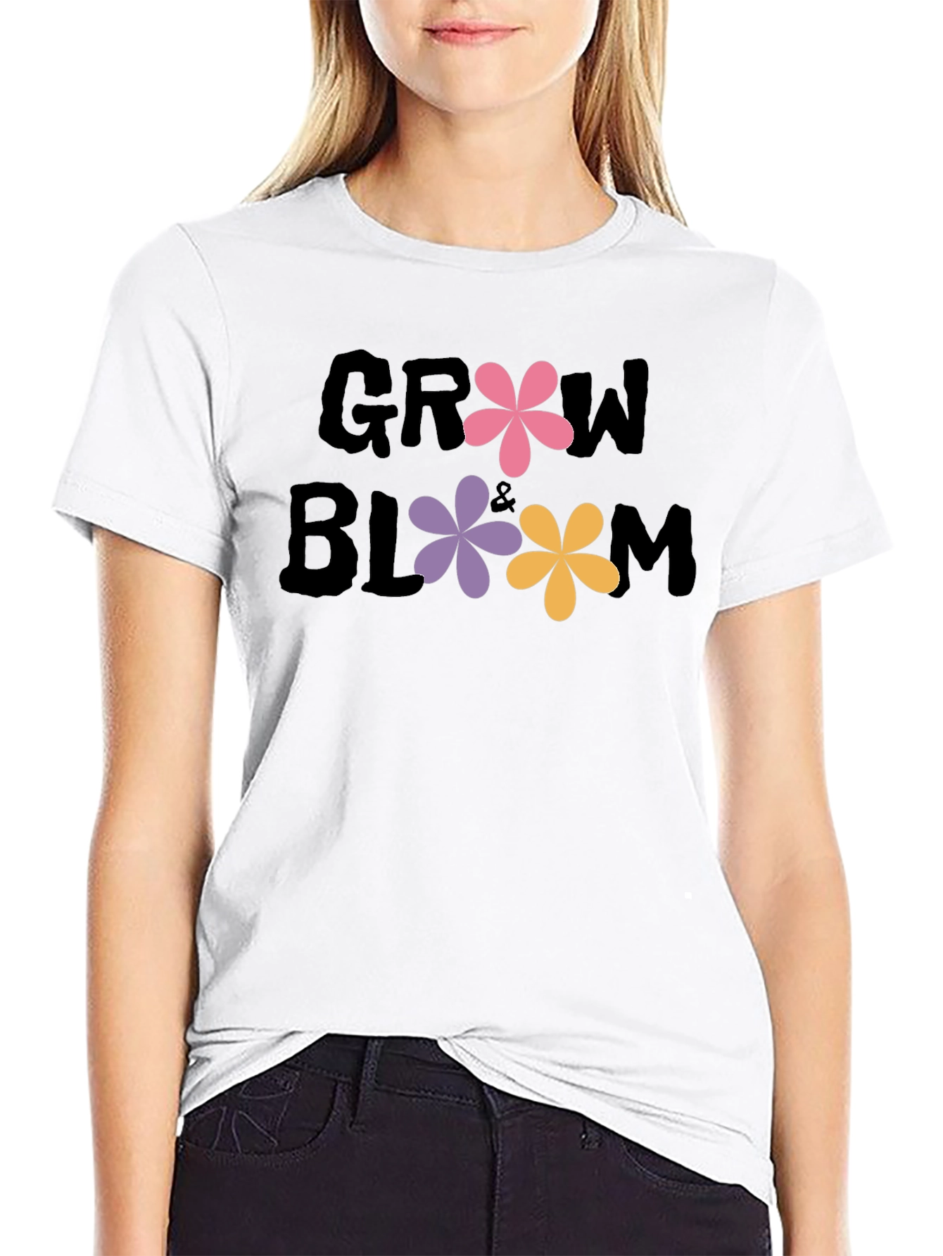 Grow & Bloom Graphic Tee - Floral Design