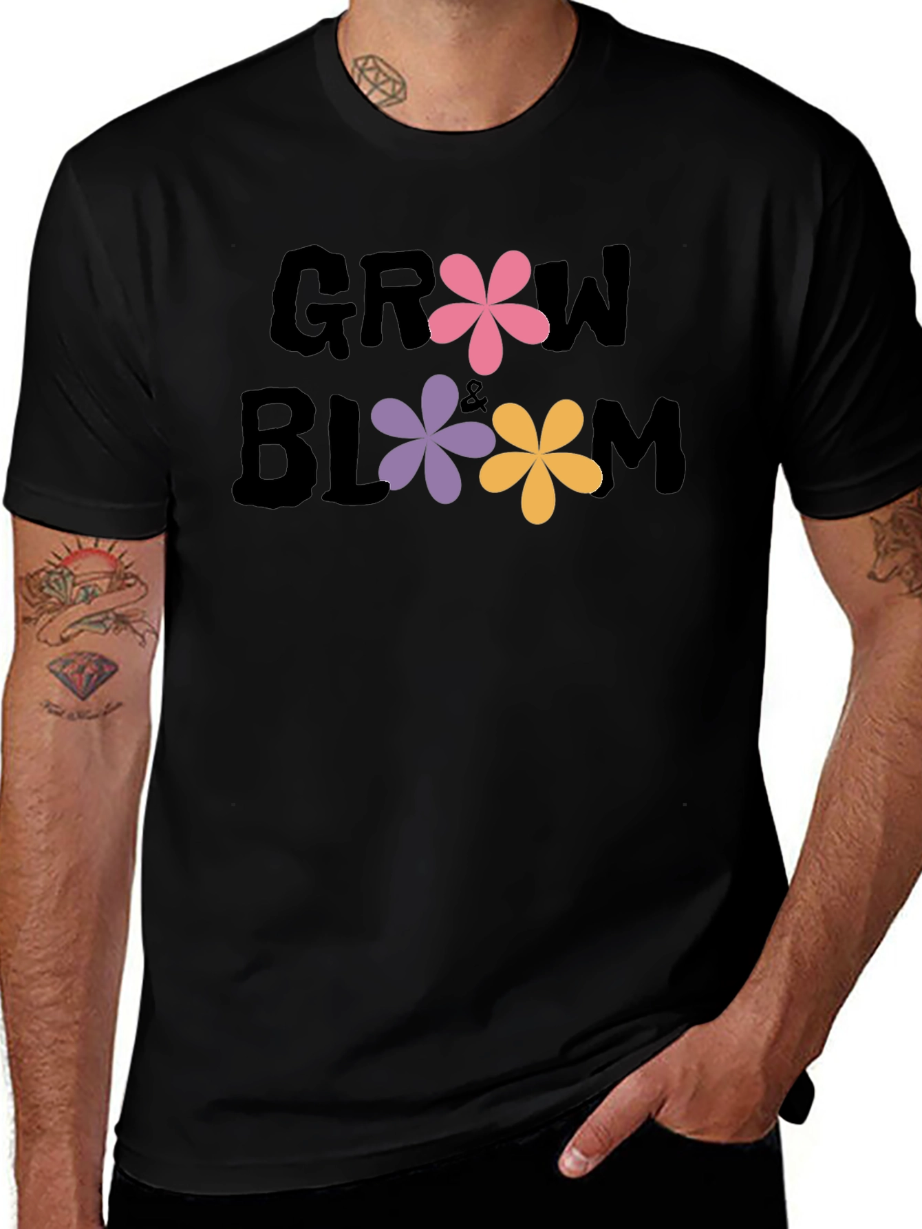 Grow & Bloom Graphic Tee - Floral Design