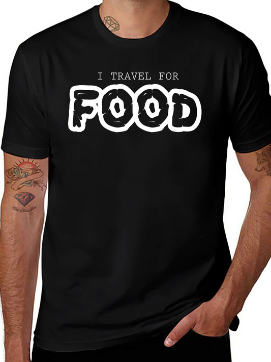 I Travel For Food Black T-Shirt