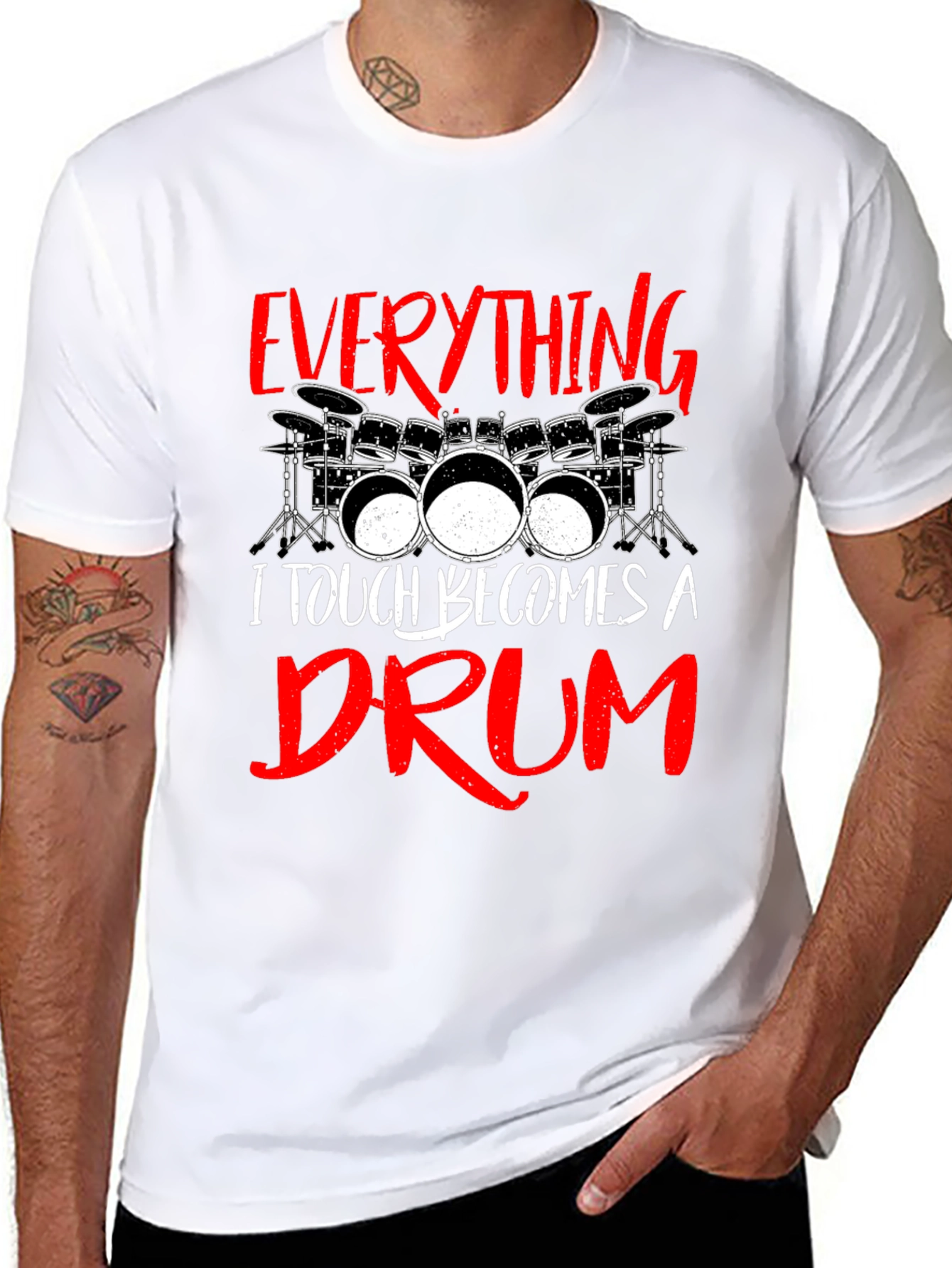 Everything I Touch Becomes A Drum Black T-Shirt
