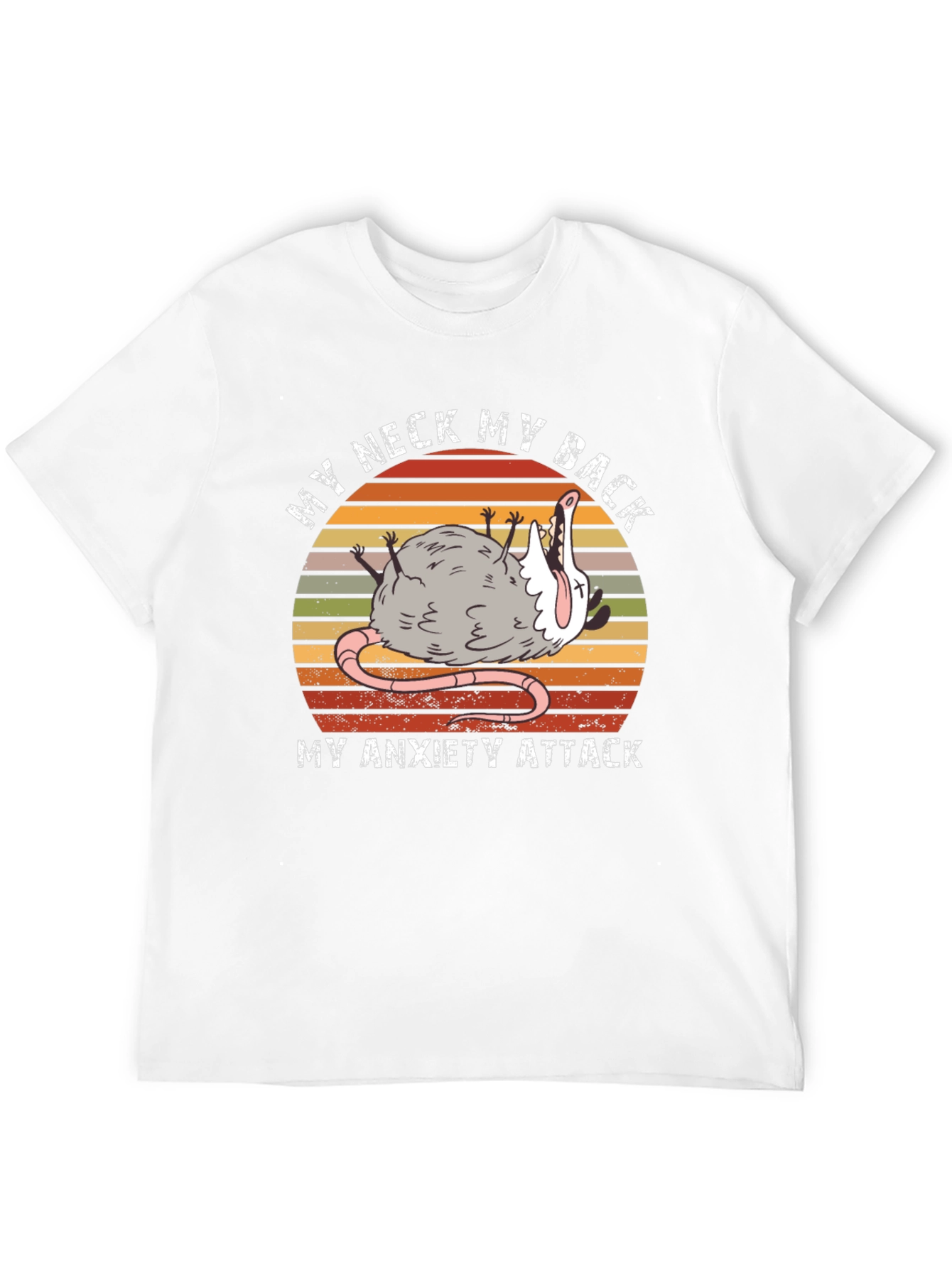 My Neck My Back Anxiety Attack Opossum Graphic Tee