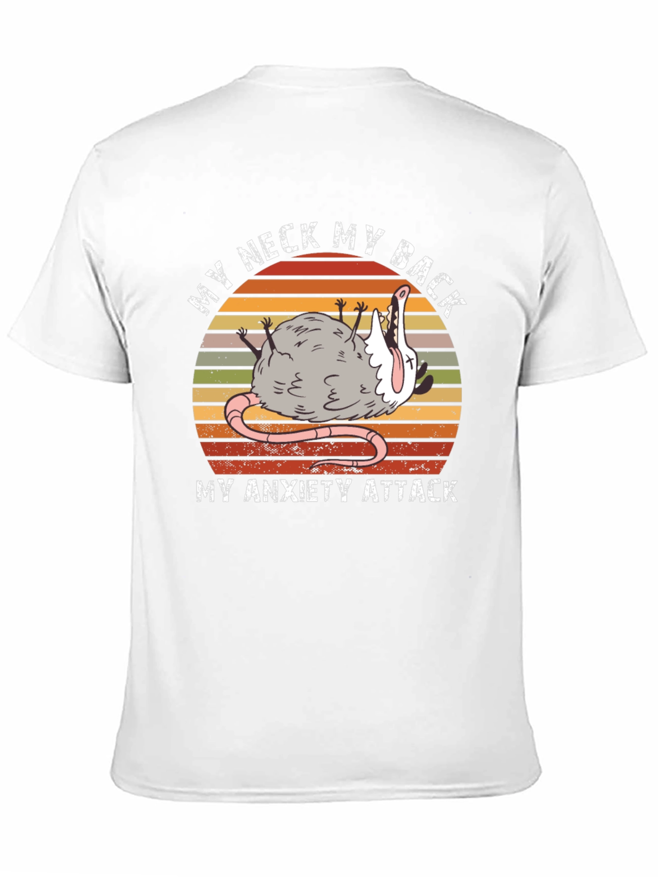 My Neck My Back Anxiety Attack Opossum Graphic Tee