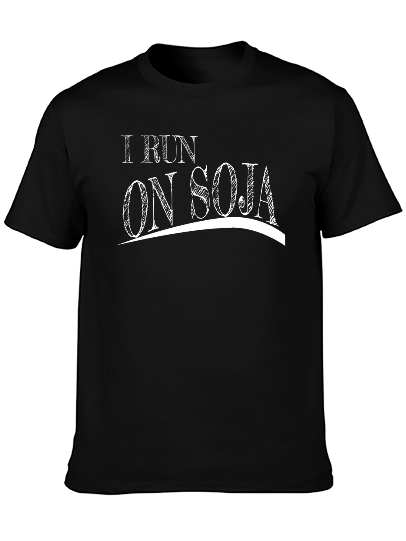 I Run on Soja T-Shirt - Black Graphic Tee