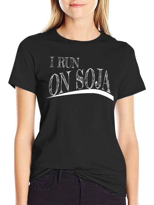 I Run on Soja T-Shirt - Black Graphic Tee