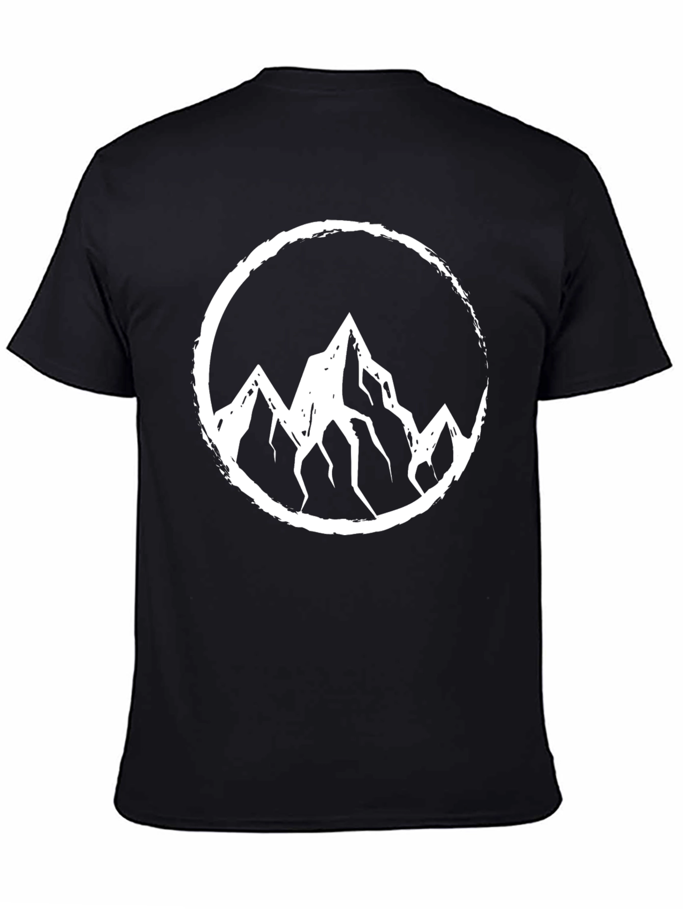 Mens Black T-Shirt with Mountain Circle Graphic