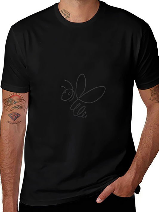 Mens Black T-Shirt - Bee Design