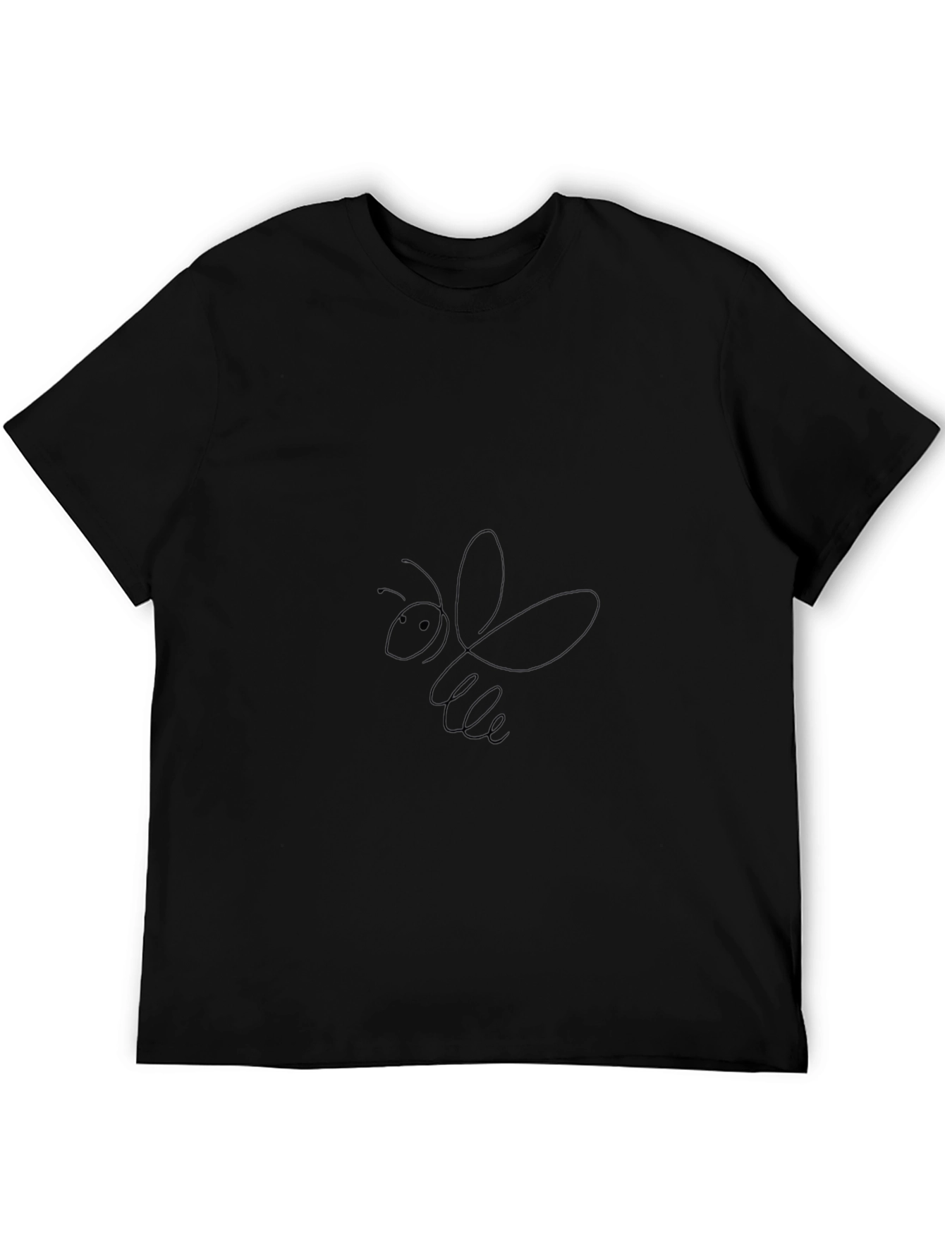 Mens Black T-Shirt - Bee Design