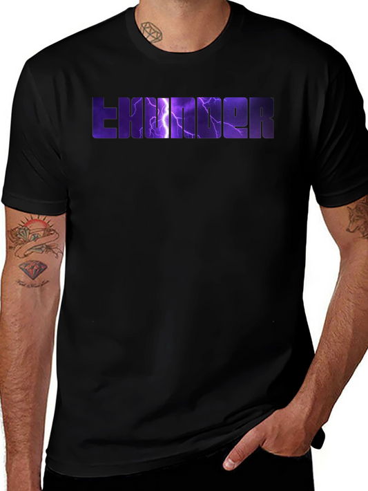 Thunder Graphic Print Black T-Shirt