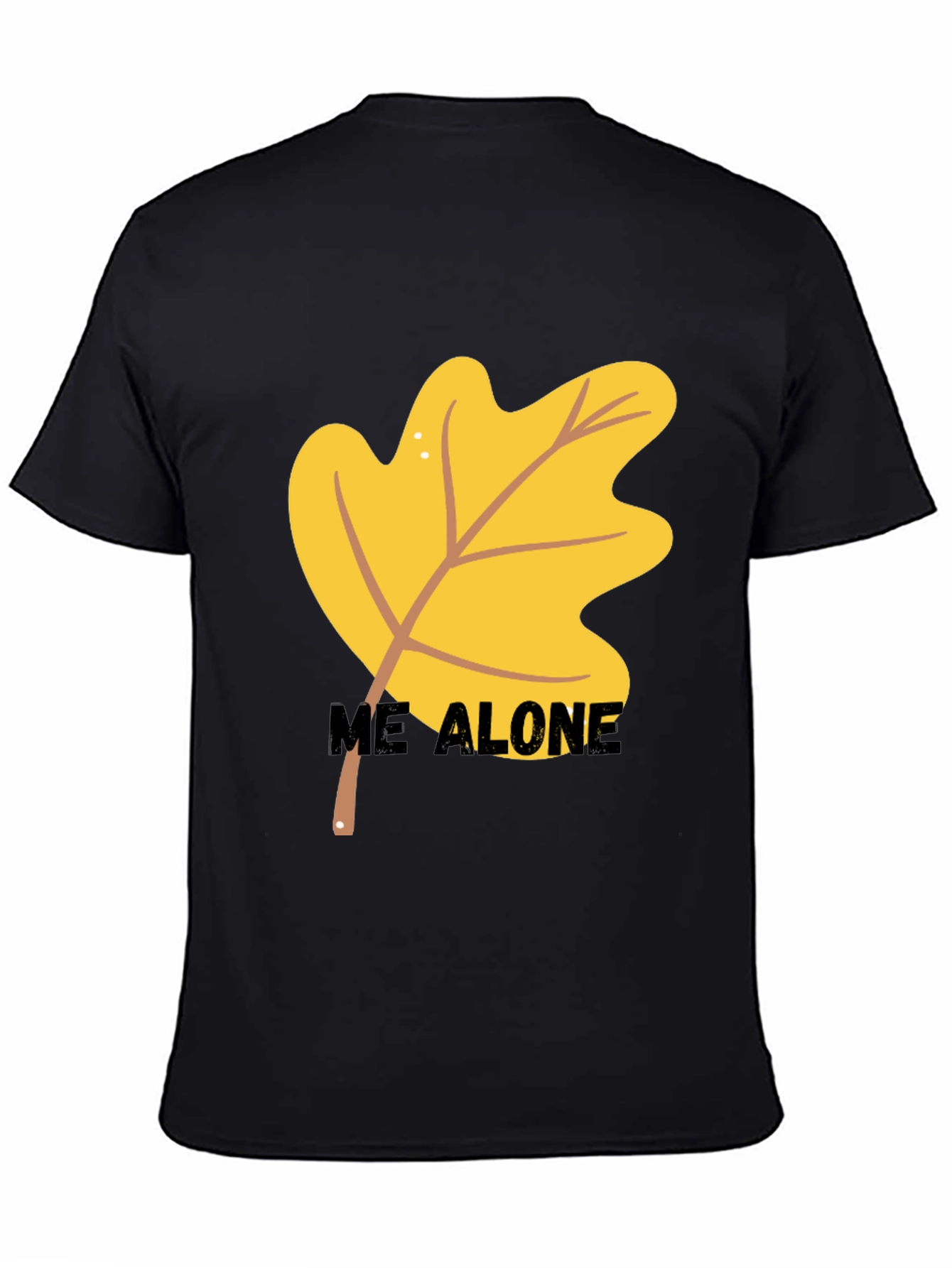 Autumn Leaf Me Alone Graphic Tee - Black