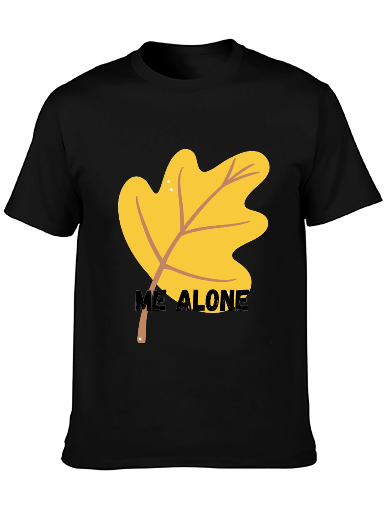 Autumn Leaf Me Alone Graphic Tee - Black