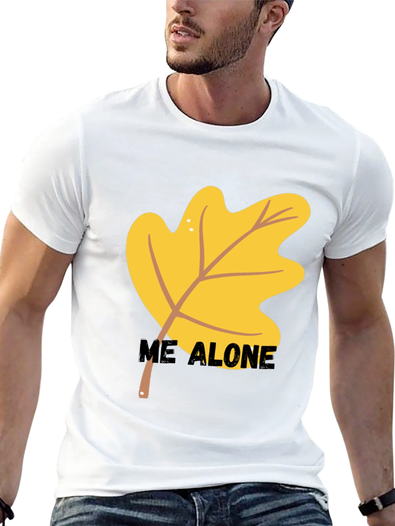 Autumn Leaf Me Alone Graphic Tee - Black