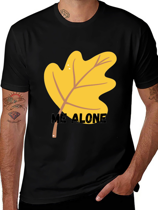 Autumn Leaf Me Alone Graphic Tee - Black