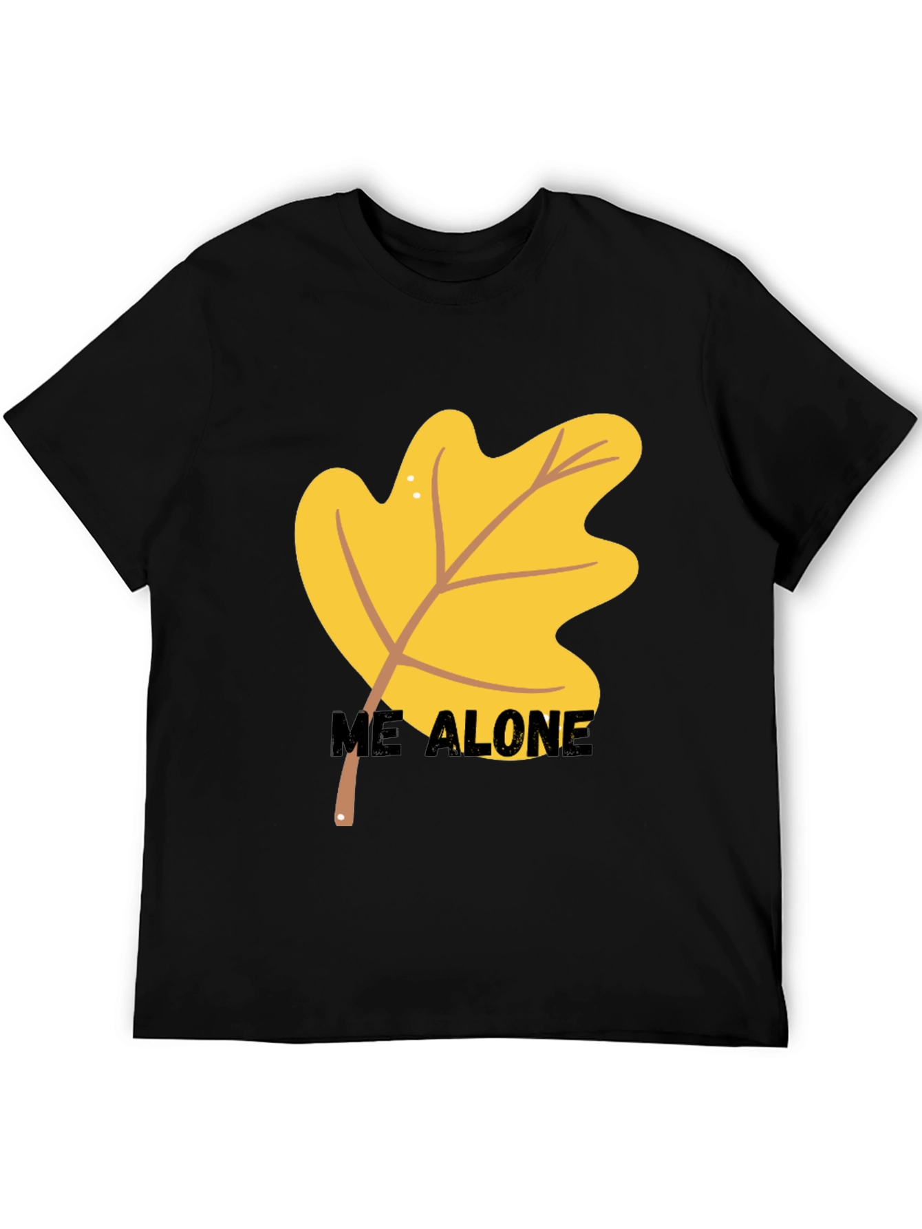 Autumn Leaf Me Alone Graphic Tee - Black