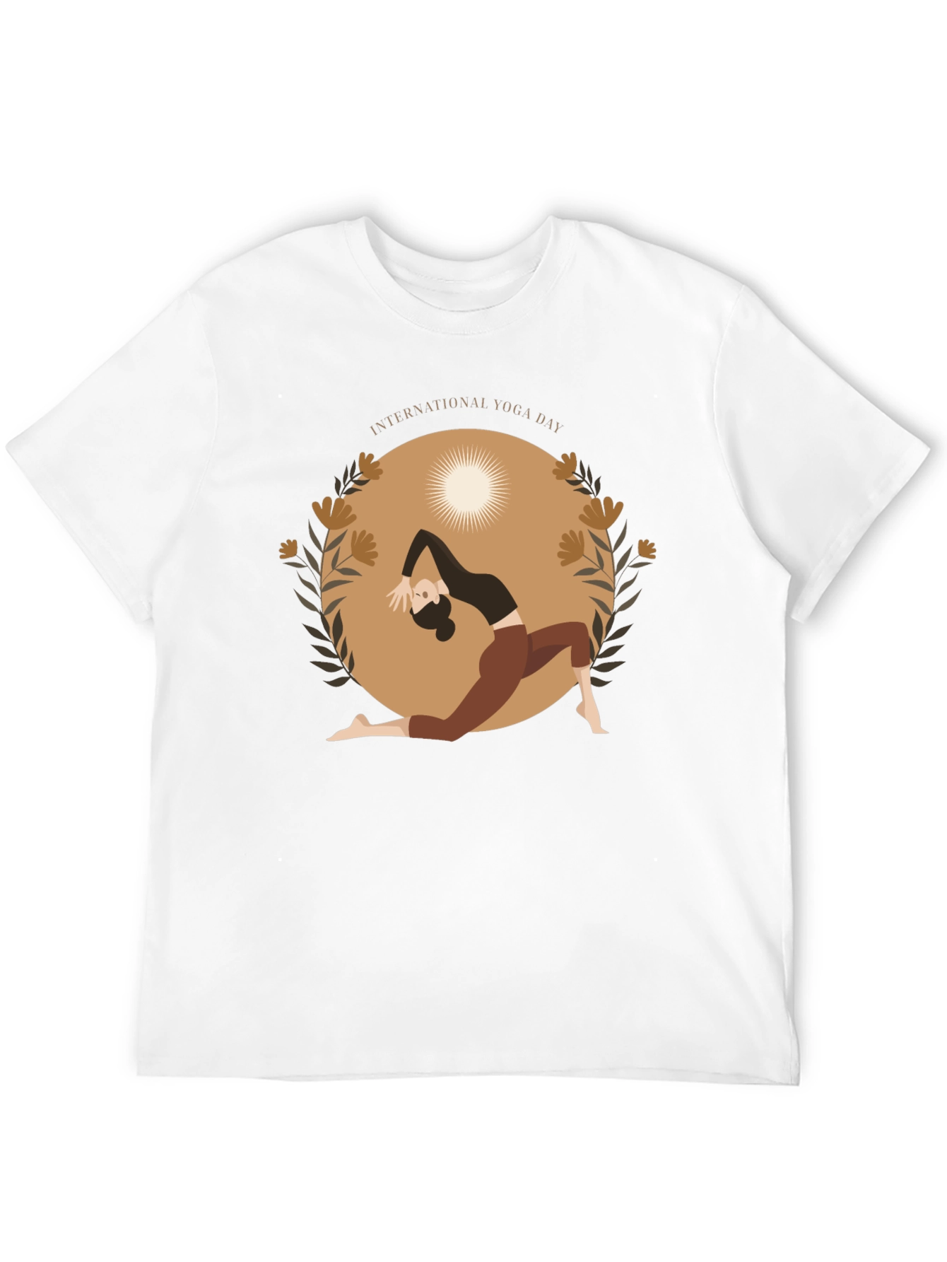 Yoga Day T-Shirt Black Cotton Meditation Tee