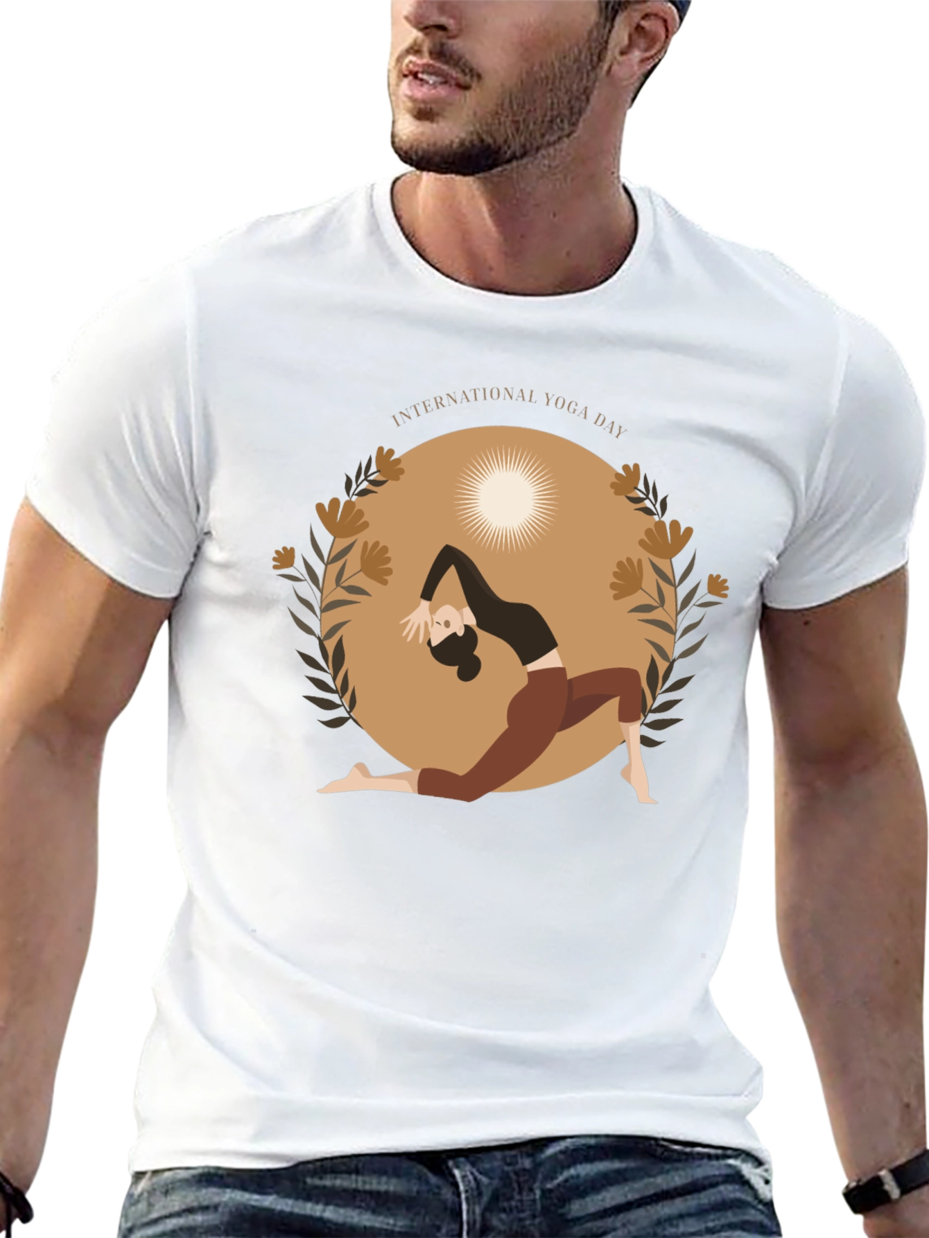 Yoga Day T-Shirt Black Cotton Meditation Tee