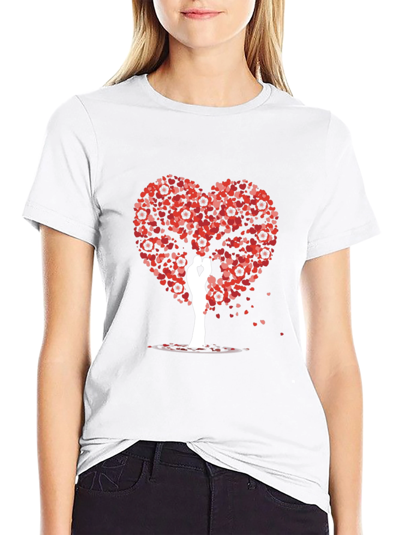 Heart Tree Lovers T-Shirt - Romantic Graphic Tee