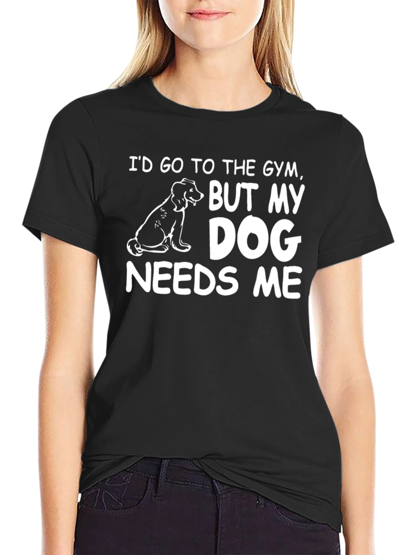Dog Needs Me Black T-Shirt