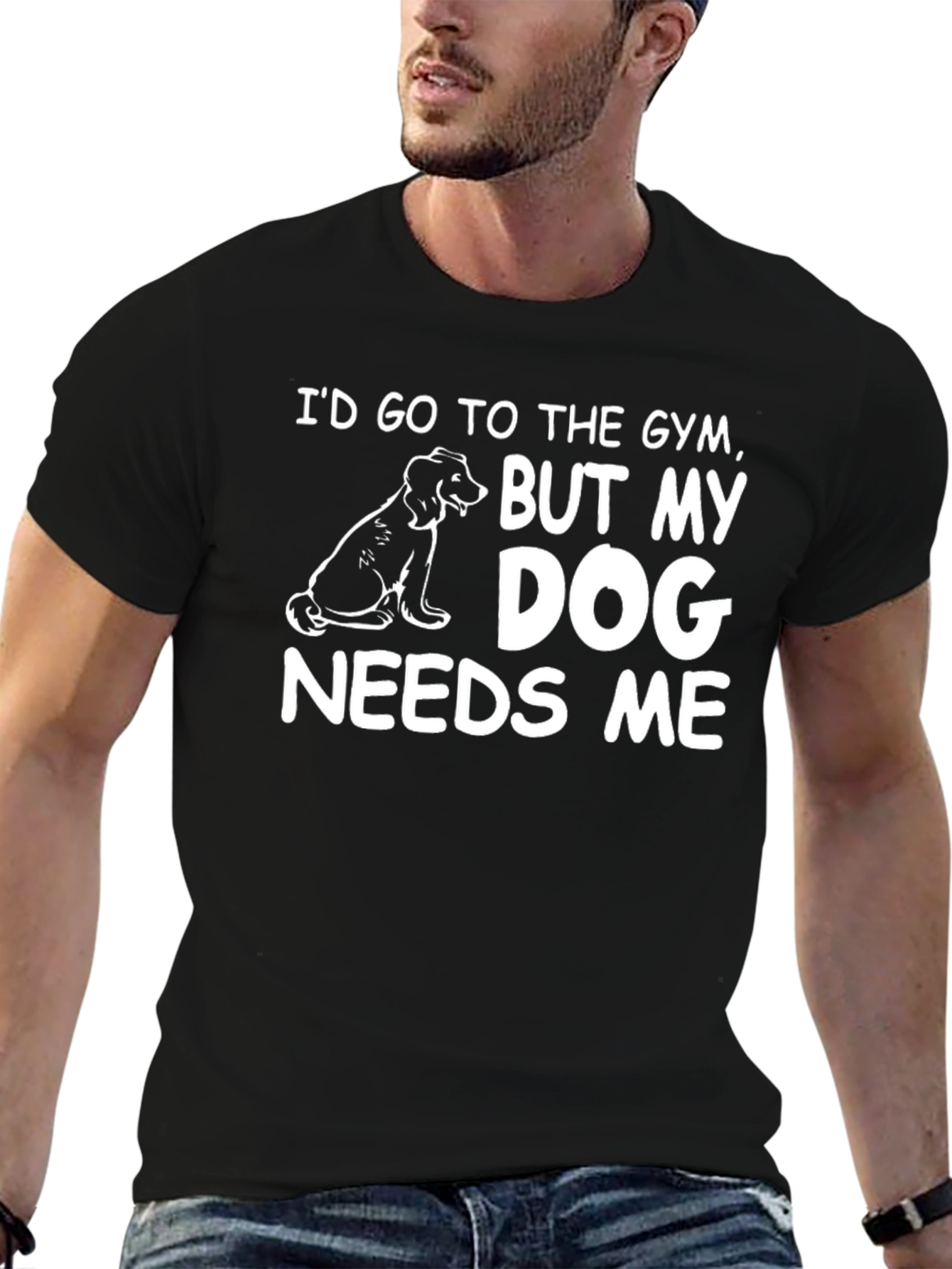 Dog Needs Me Black T-Shirt