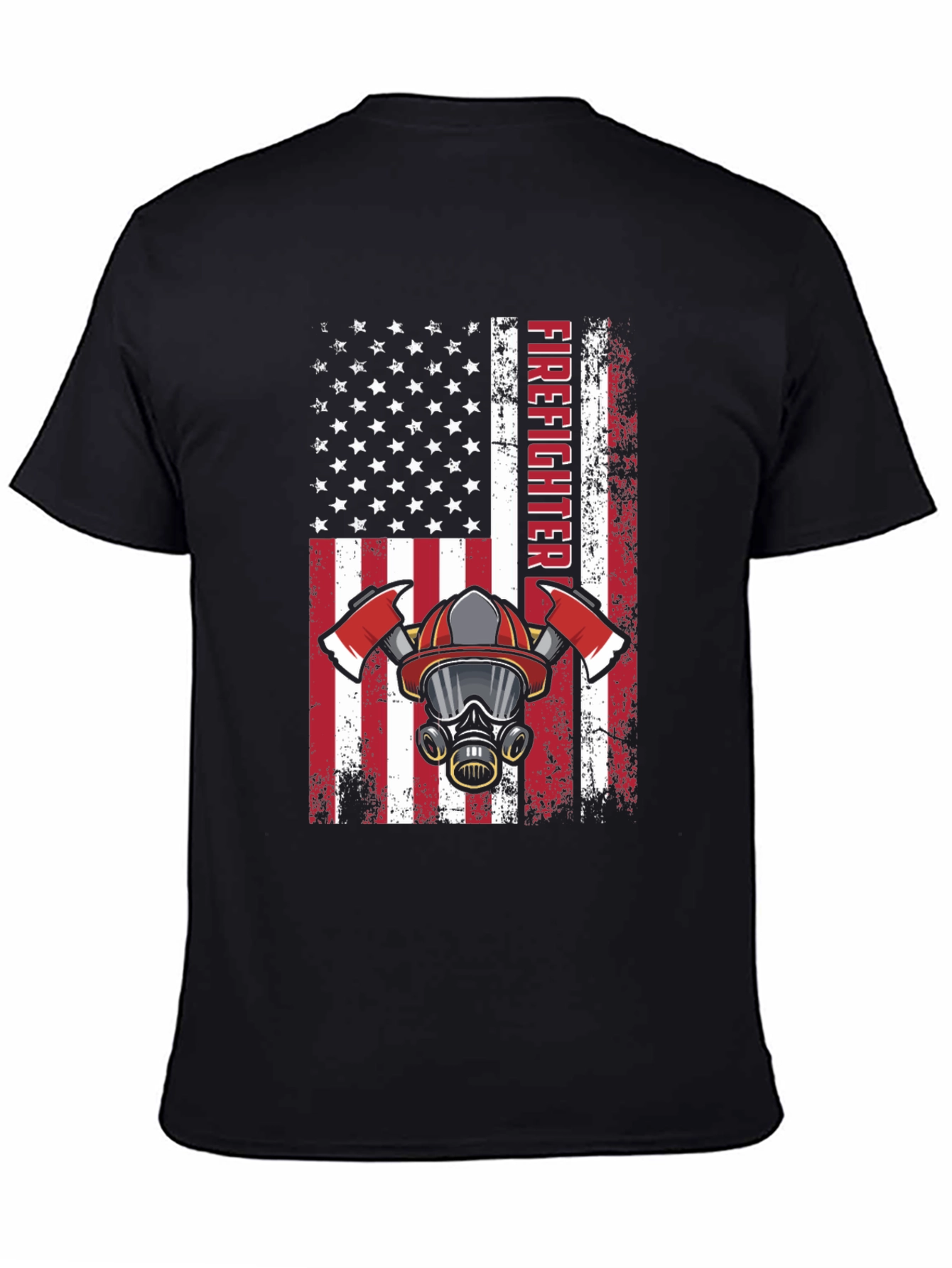 Firefighter American Flag Graphic T-Shirt