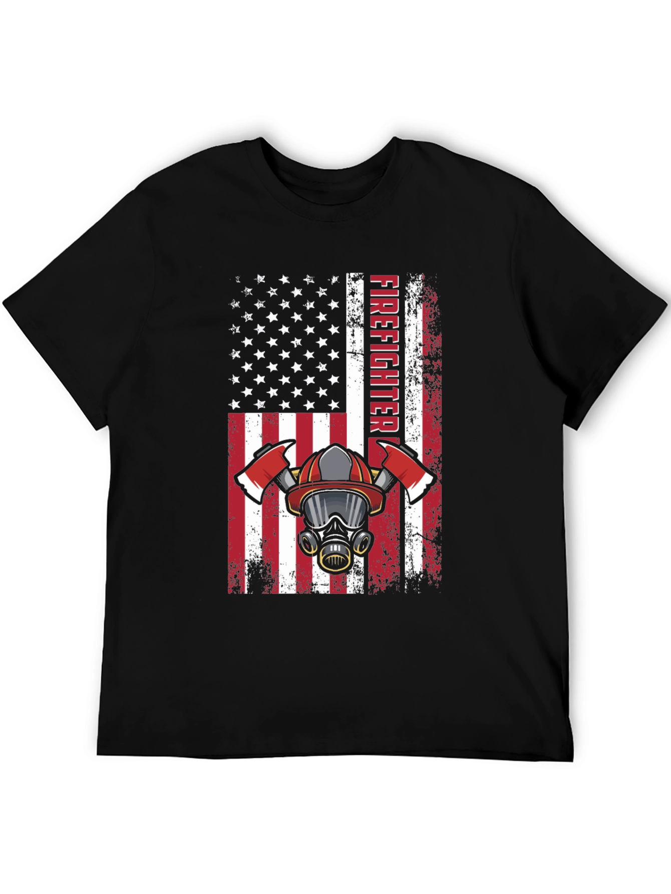 Firefighter American Flag Graphic T-Shirt