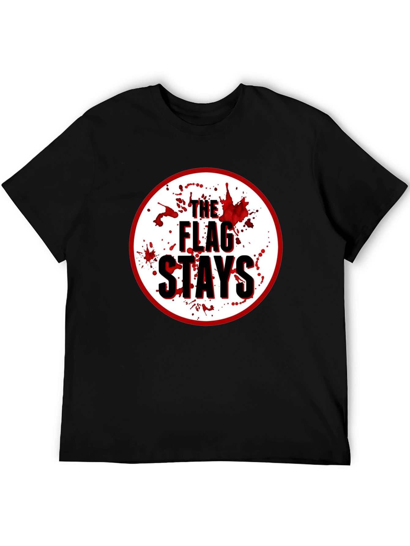 The Flag Stays Graphic Print Black T-Shirt