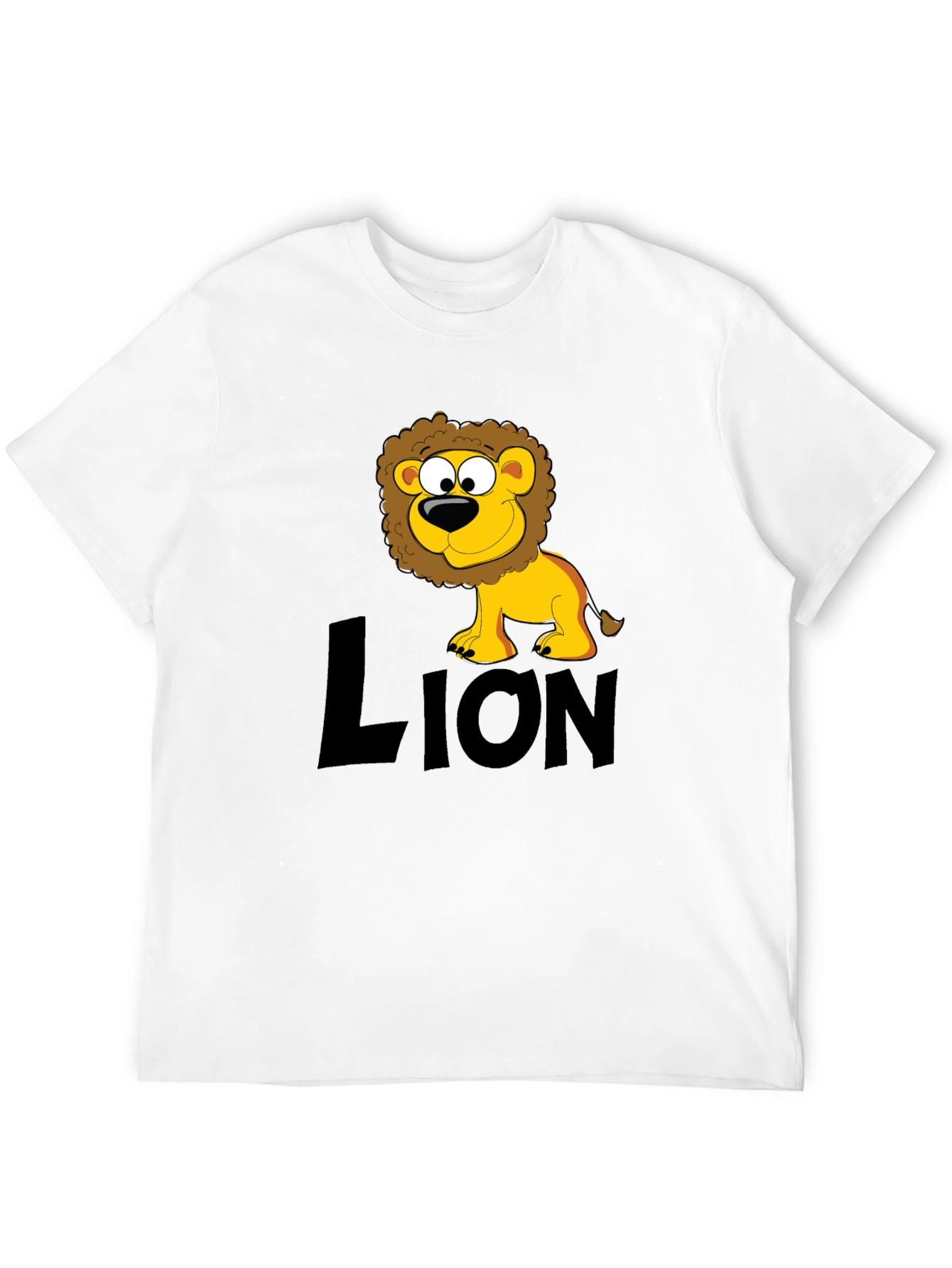 Lion Cartoon Black T-Shirt