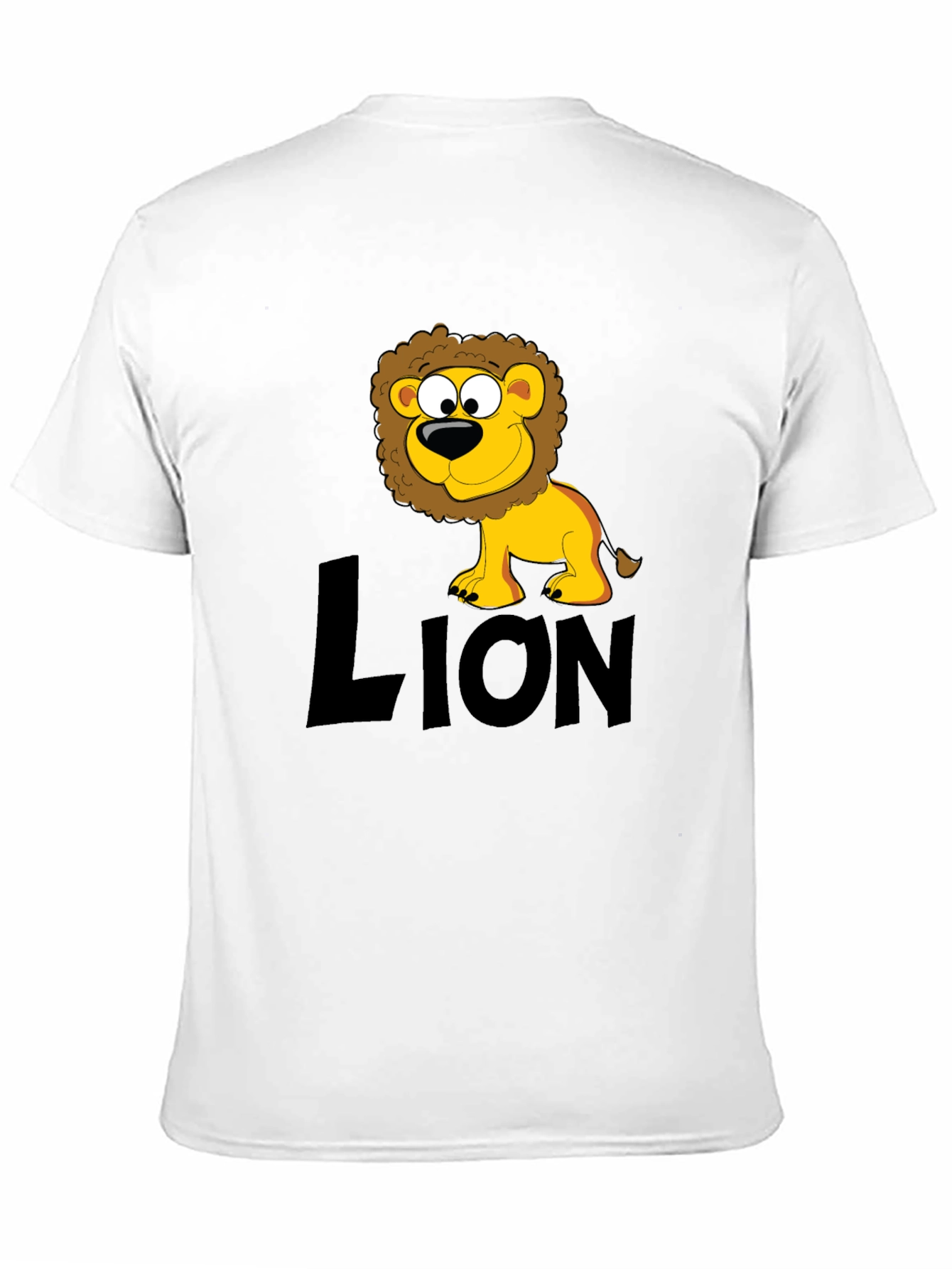 Lion Cartoon Black T-Shirt