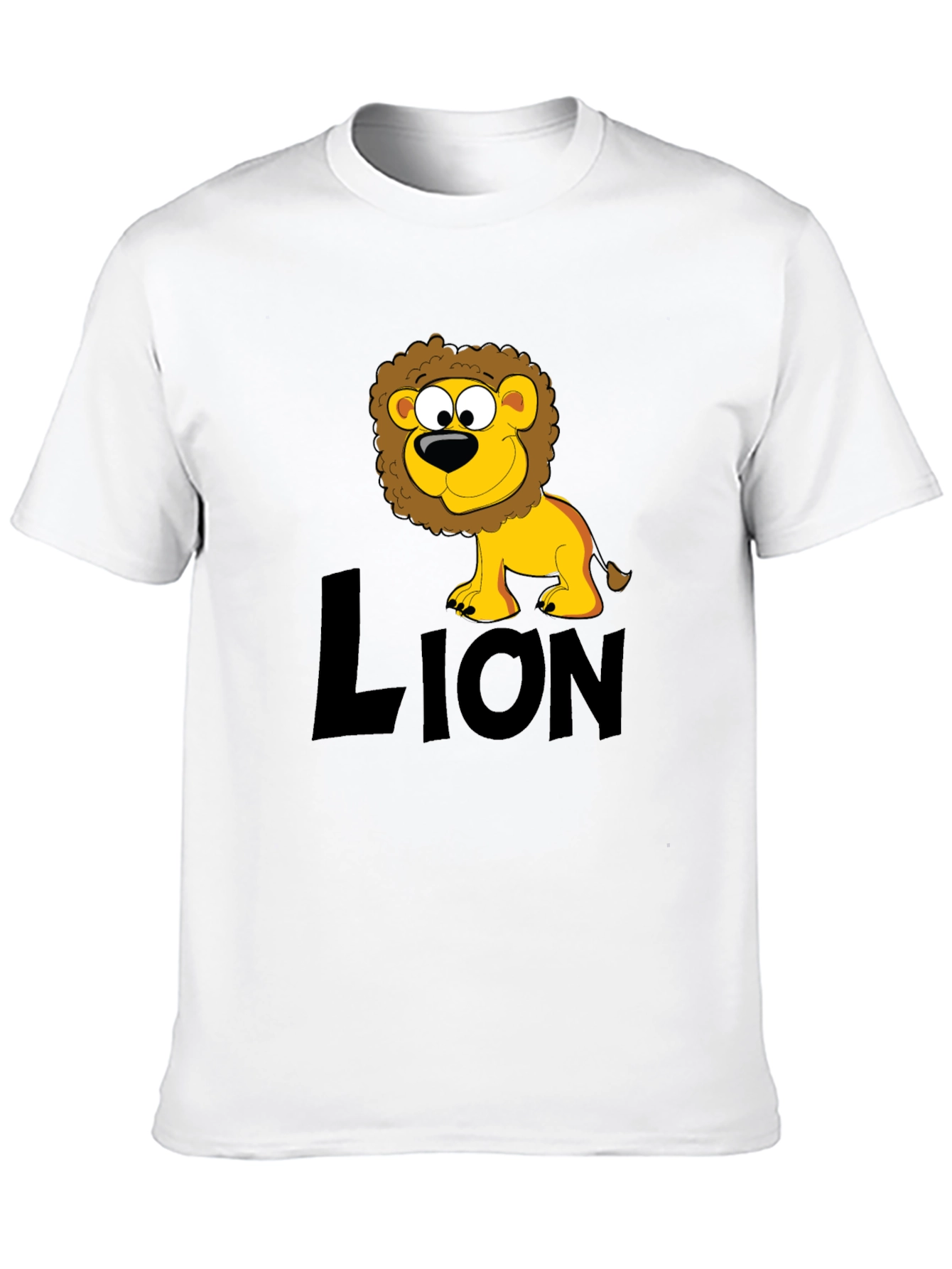 Lion Cartoon Black T-Shirt
