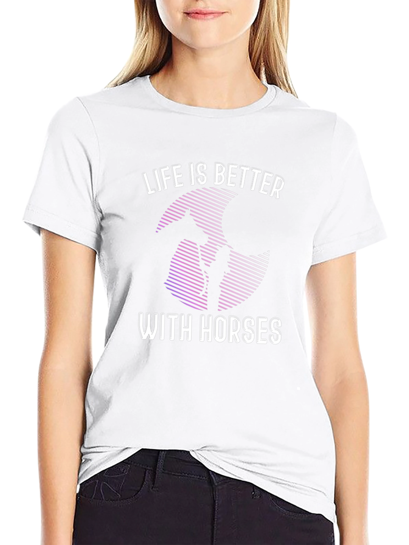 Life is Better with Horses T-Shirt - Black