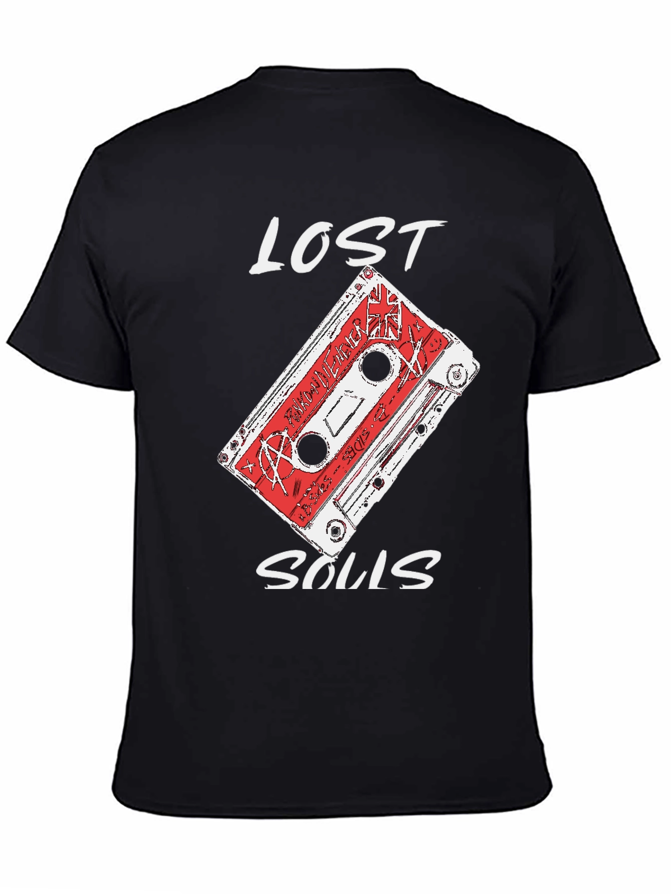 Lost Souls Cassette Tape Graphic Tee - Black Cotton