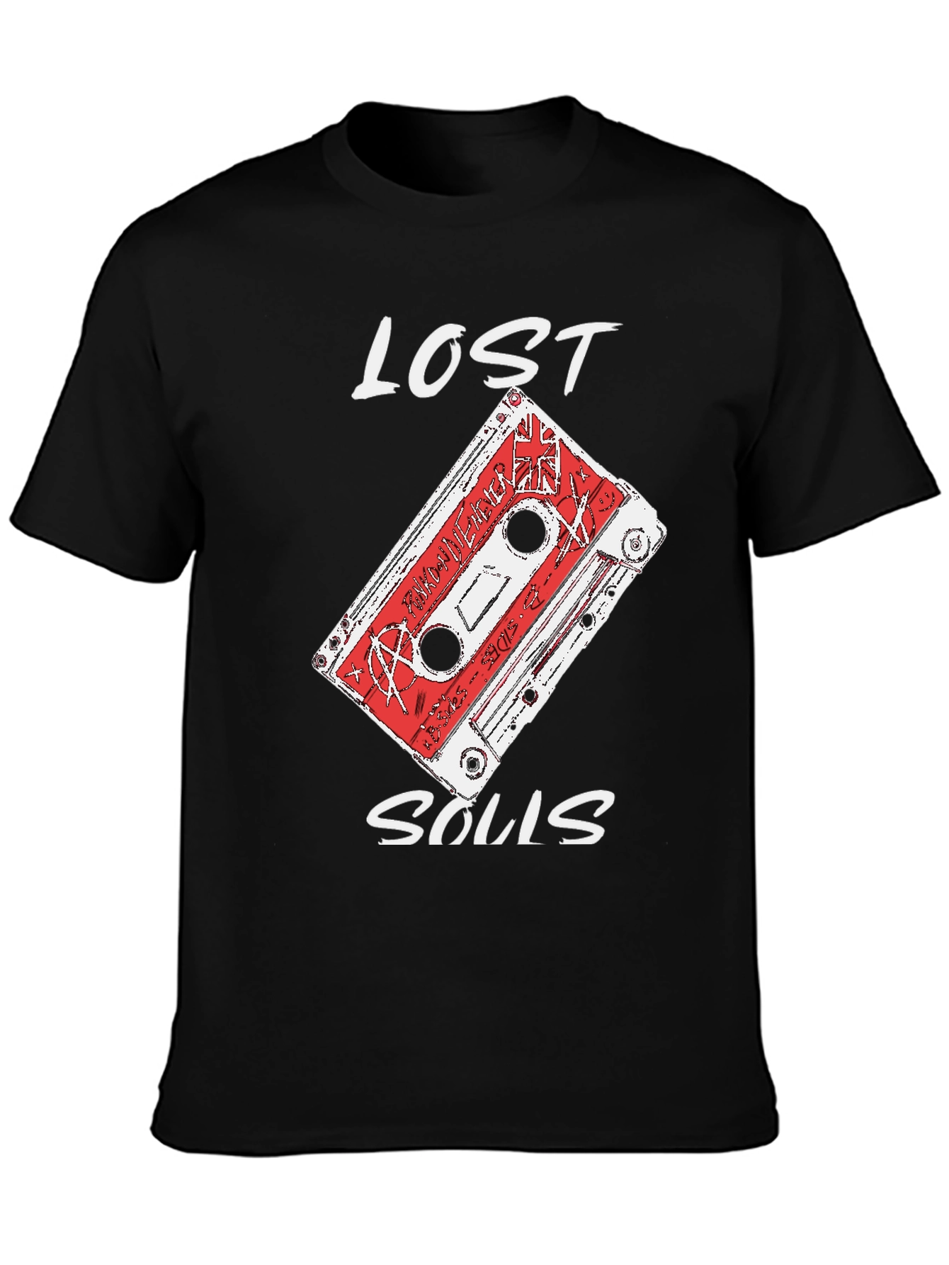Lost Souls Cassette Tape Graphic Tee - Black Cotton