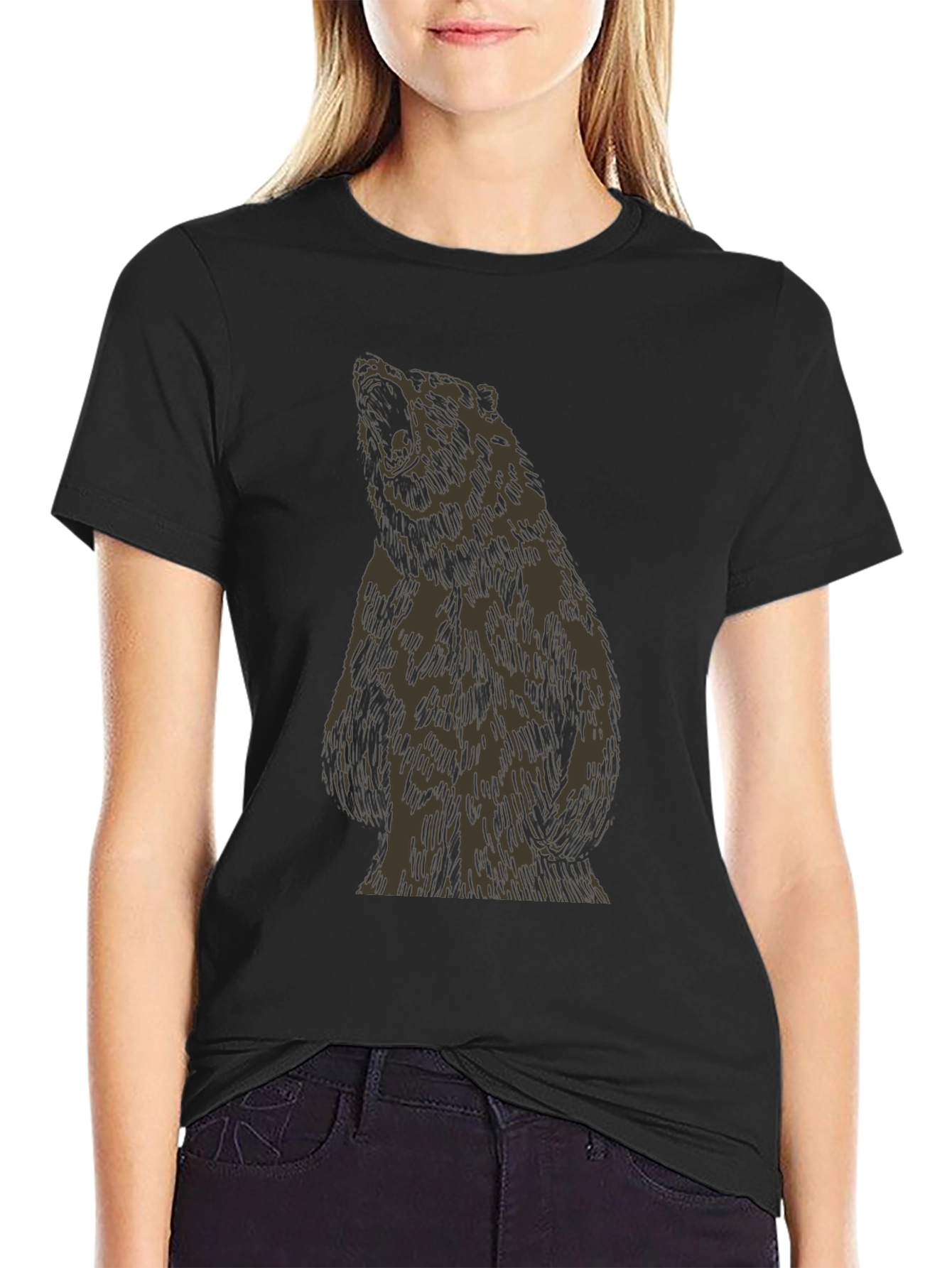Bear Graphic Tee - Mens Black T-Shirt