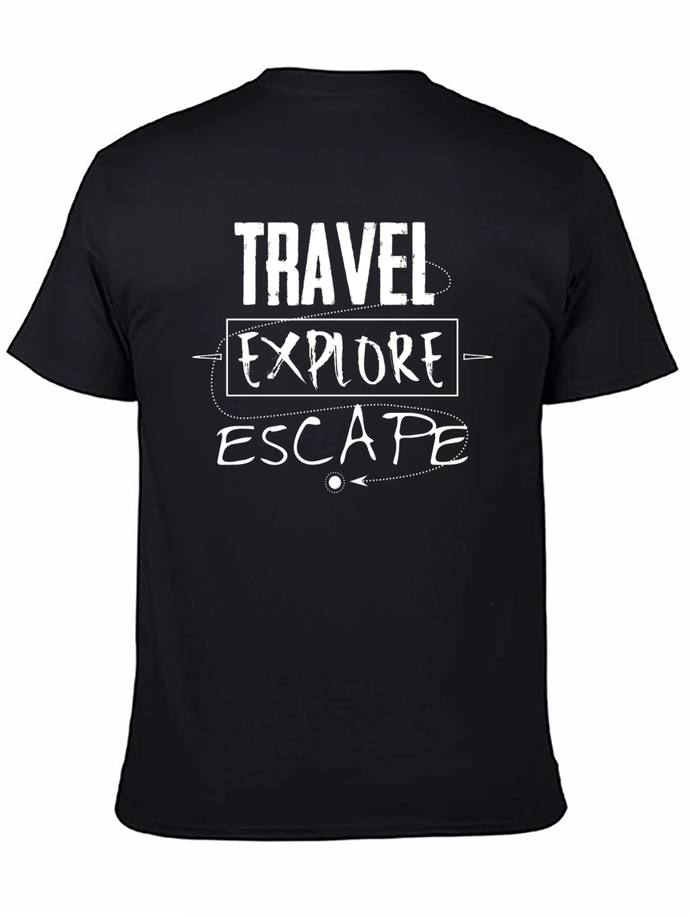 Travel Explore Escape Graphic Tee - Black