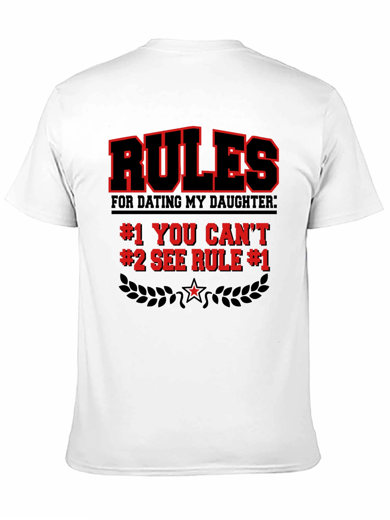 Dating My Daughter Rules Black Graphic T-Shirt