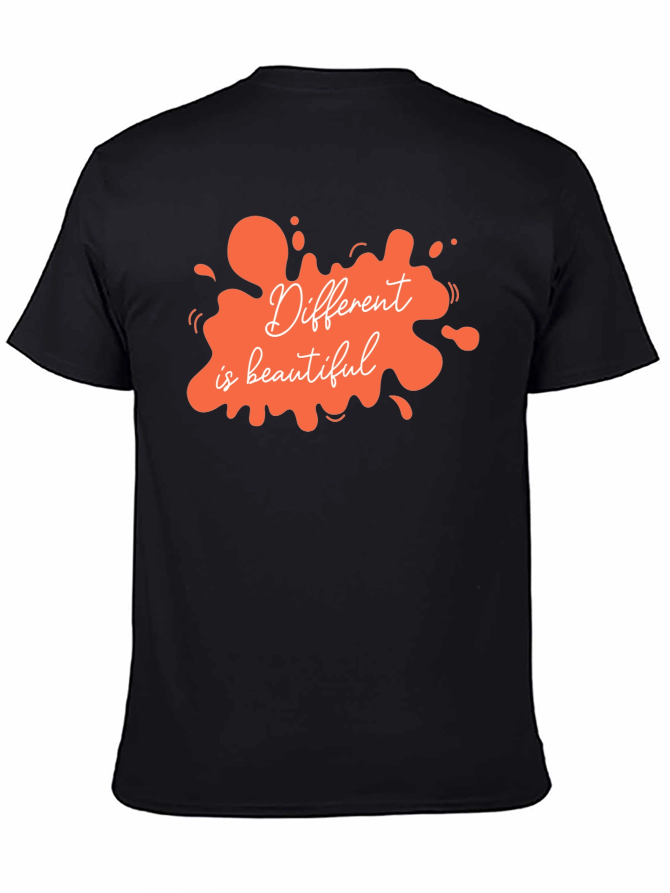 Unique Different is Beautiful Graphic Tee - Black
