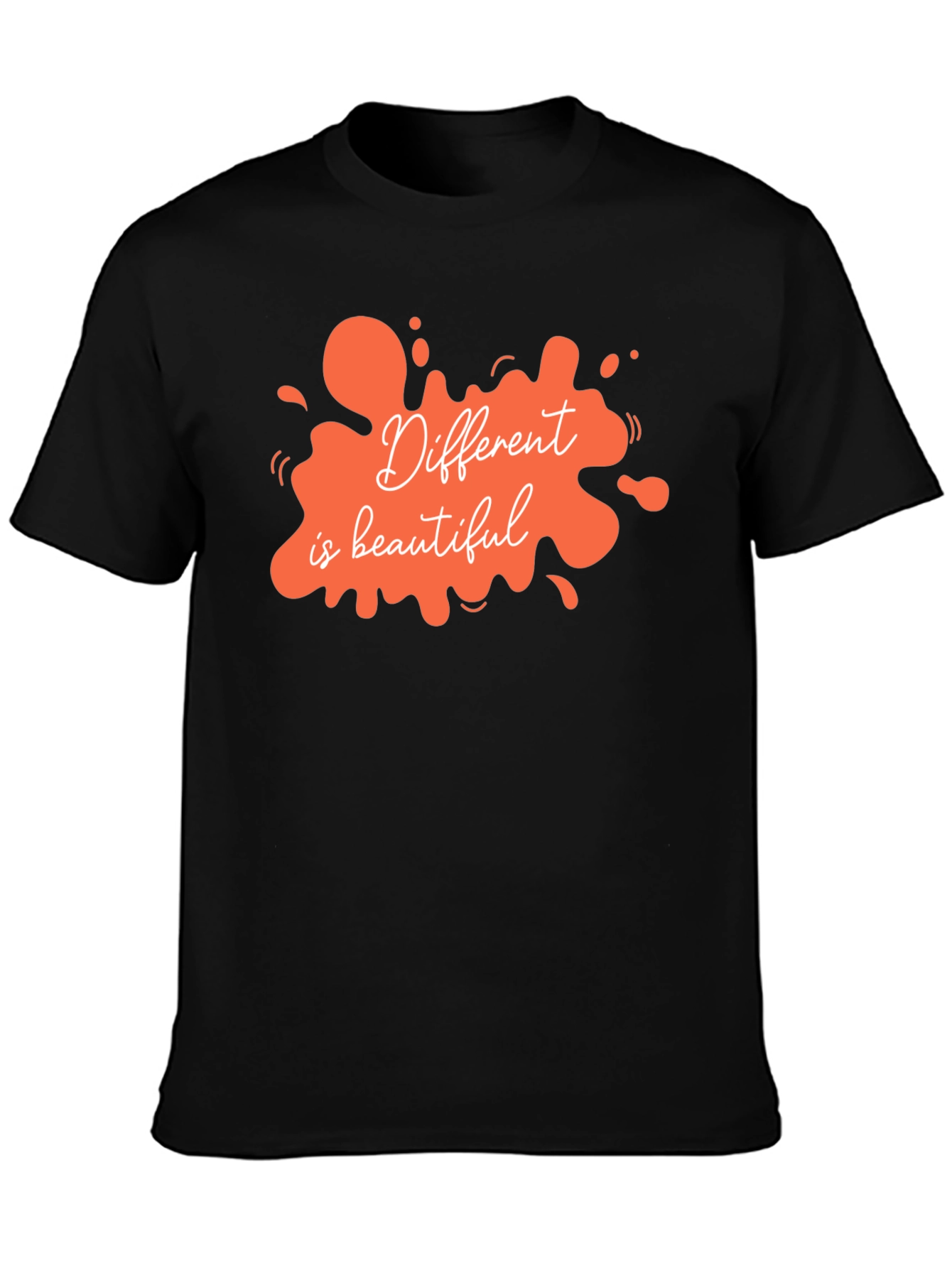 Unique Different is Beautiful Graphic Tee - Black