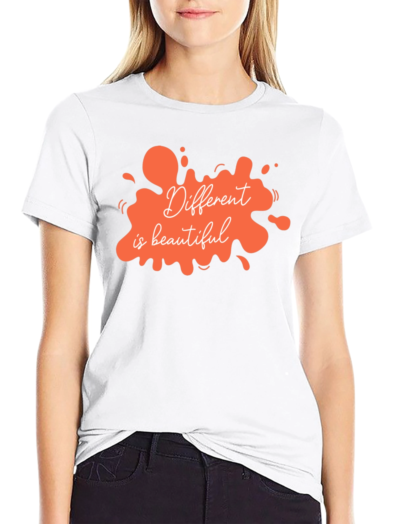 Unique Different is Beautiful Graphic Tee - Black