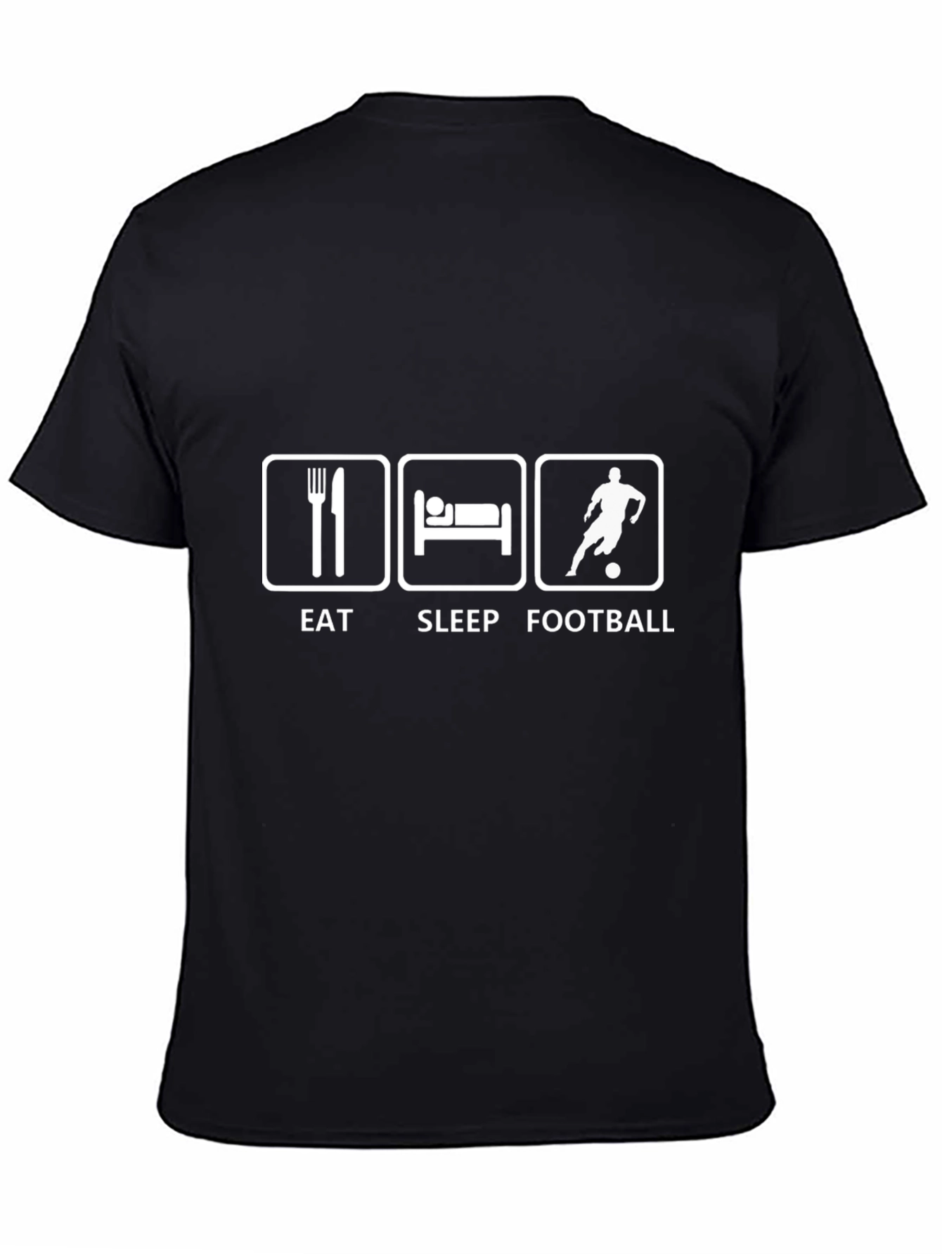 Eat Sleep Football Black Graphic Tee