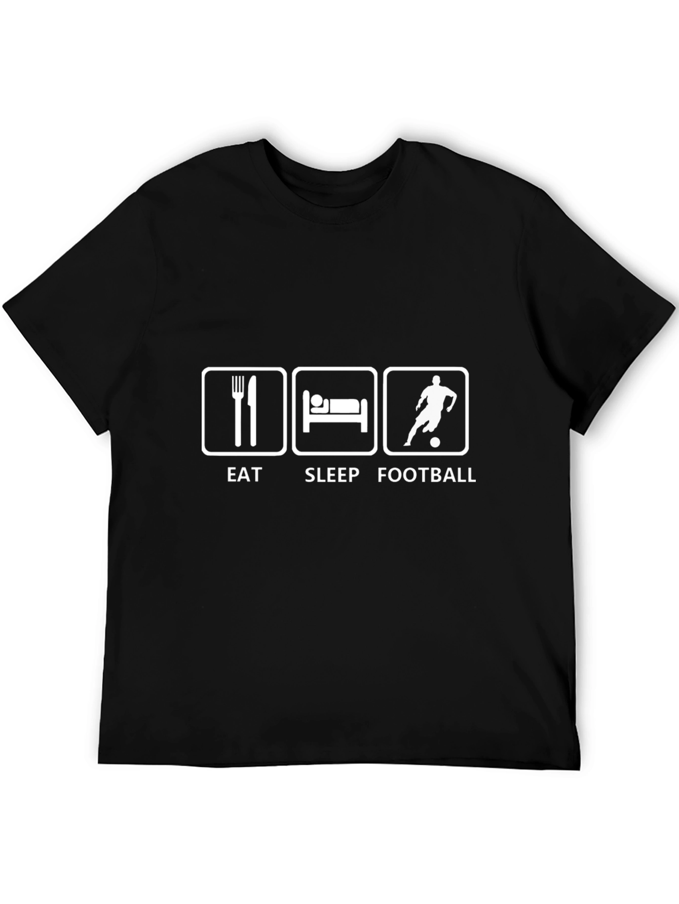 Eat Sleep Football Black Graphic Tee
