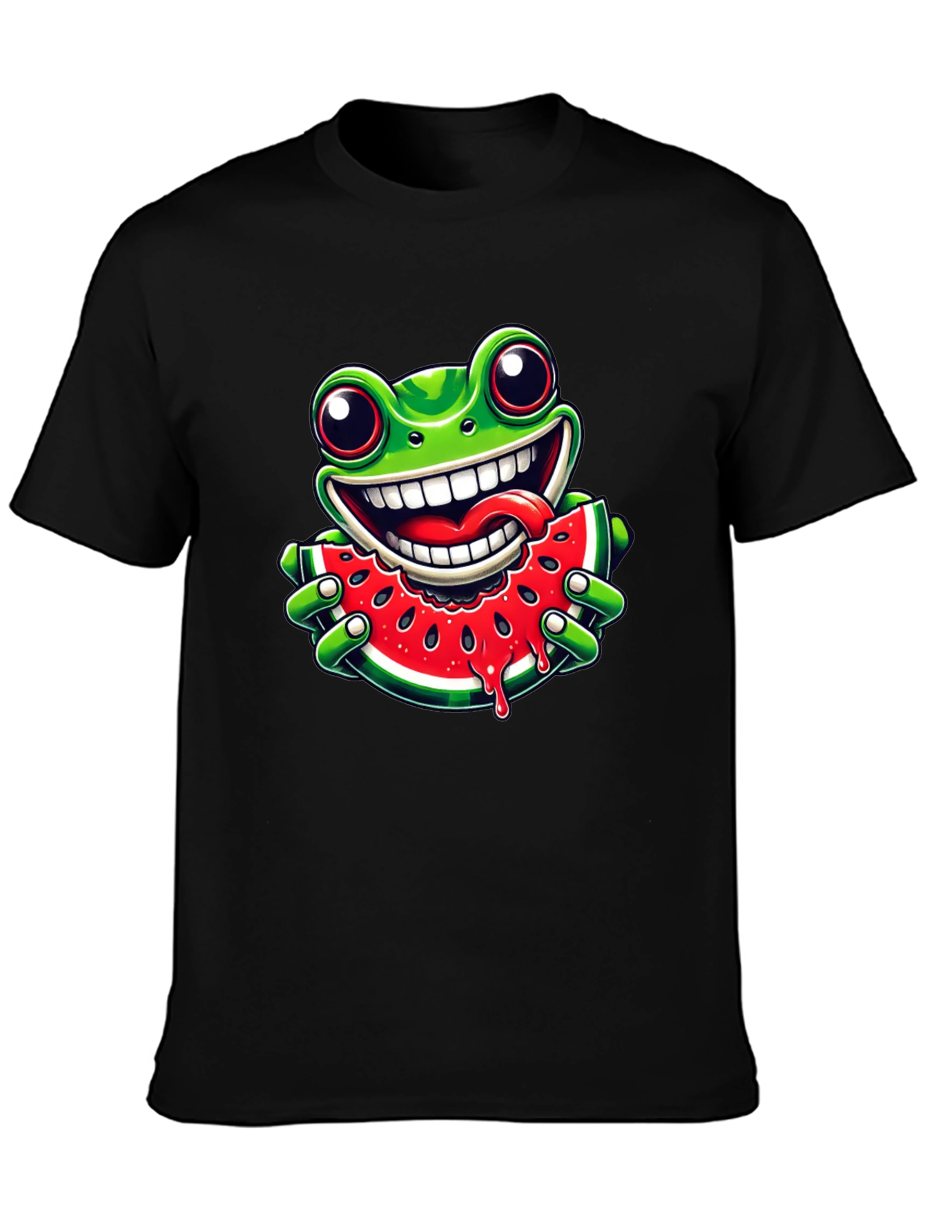 Frog Eating Watermelon Graphic Tee