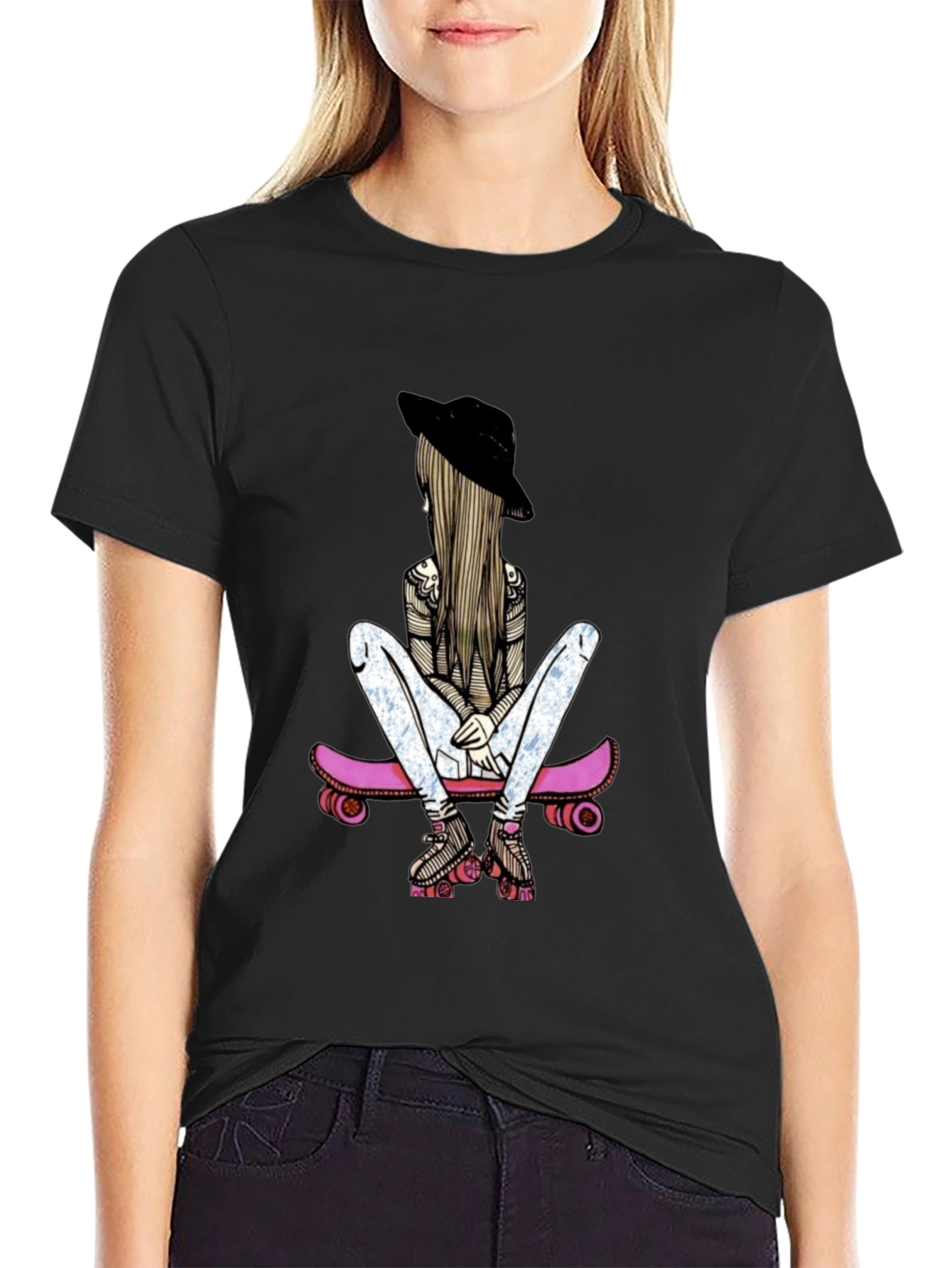 Skater Girl Graphic T-Shirt - Stylish & Unique