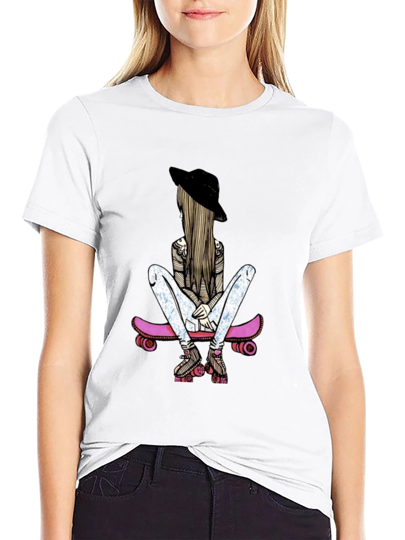 Skater Girl Graphic T-Shirt - Stylish & Unique