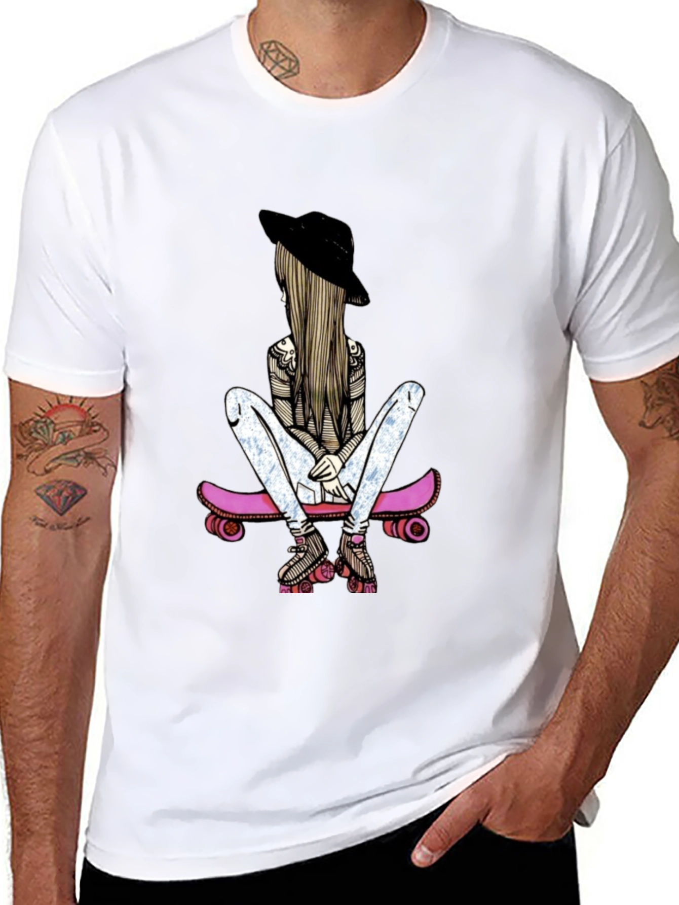 Skater Girl Graphic T-Shirt - Stylish & Unique