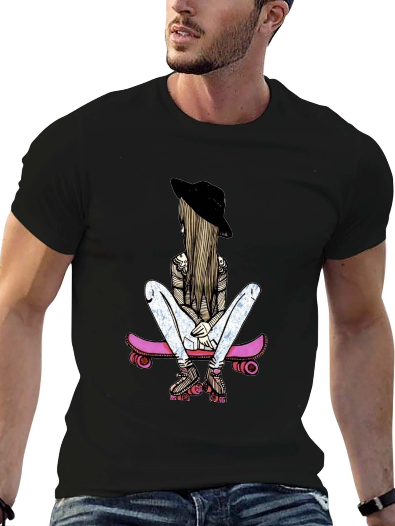 Skater Girl Graphic T-Shirt - Stylish & Unique