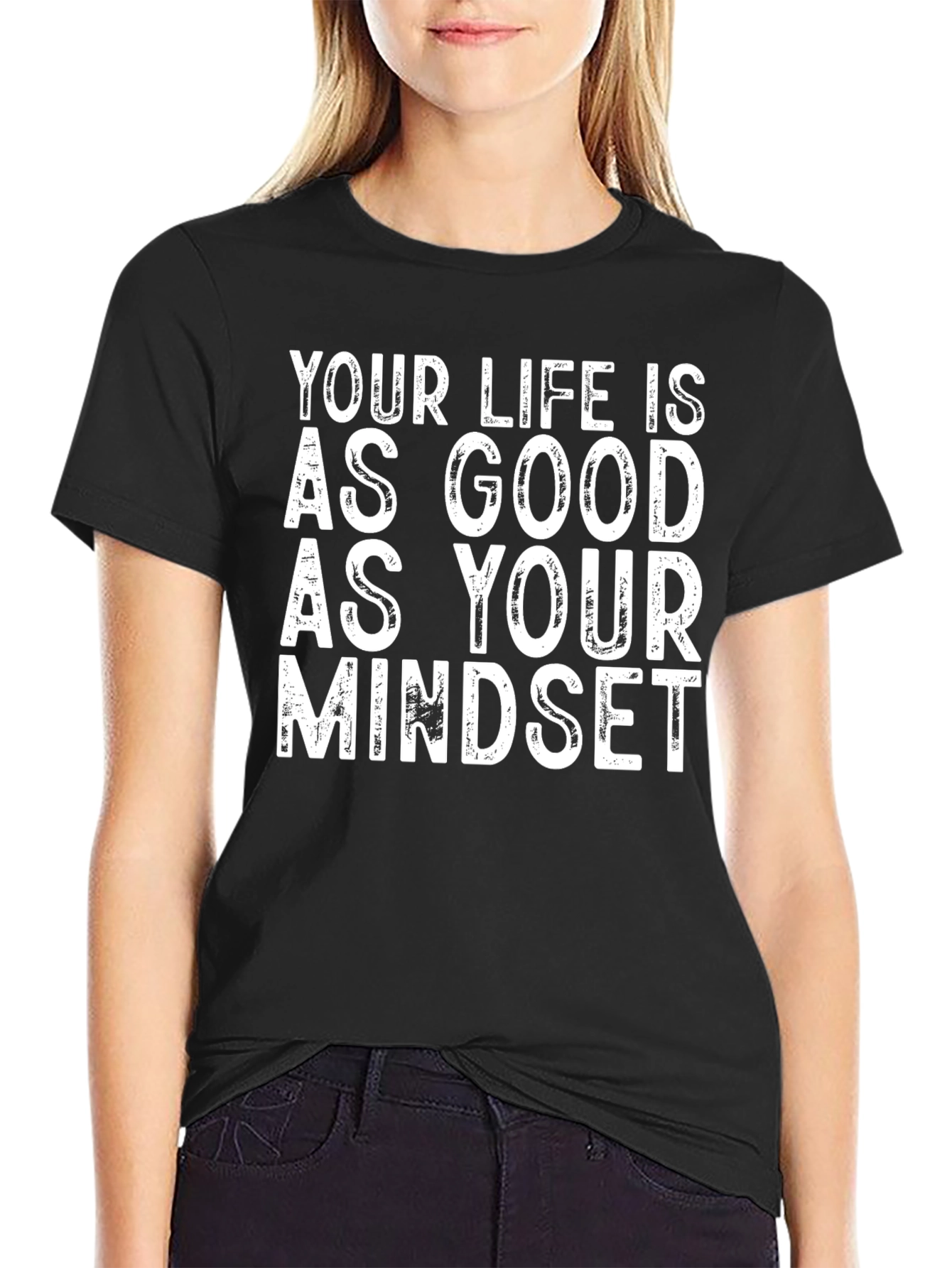 Inspirational Mindset Graphic Tee - Black
