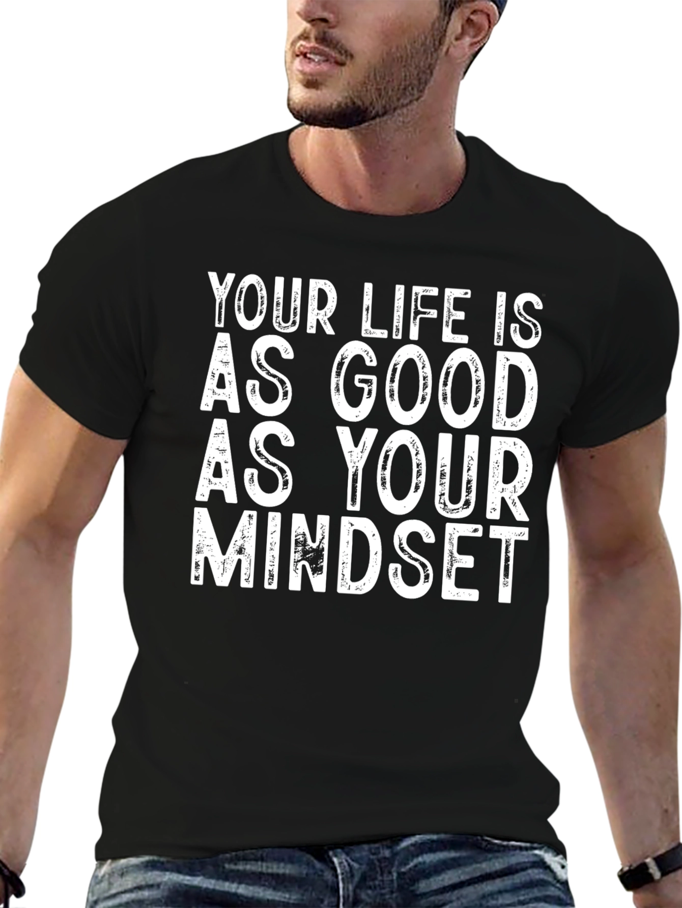 Inspirational Mindset Graphic Tee - Black