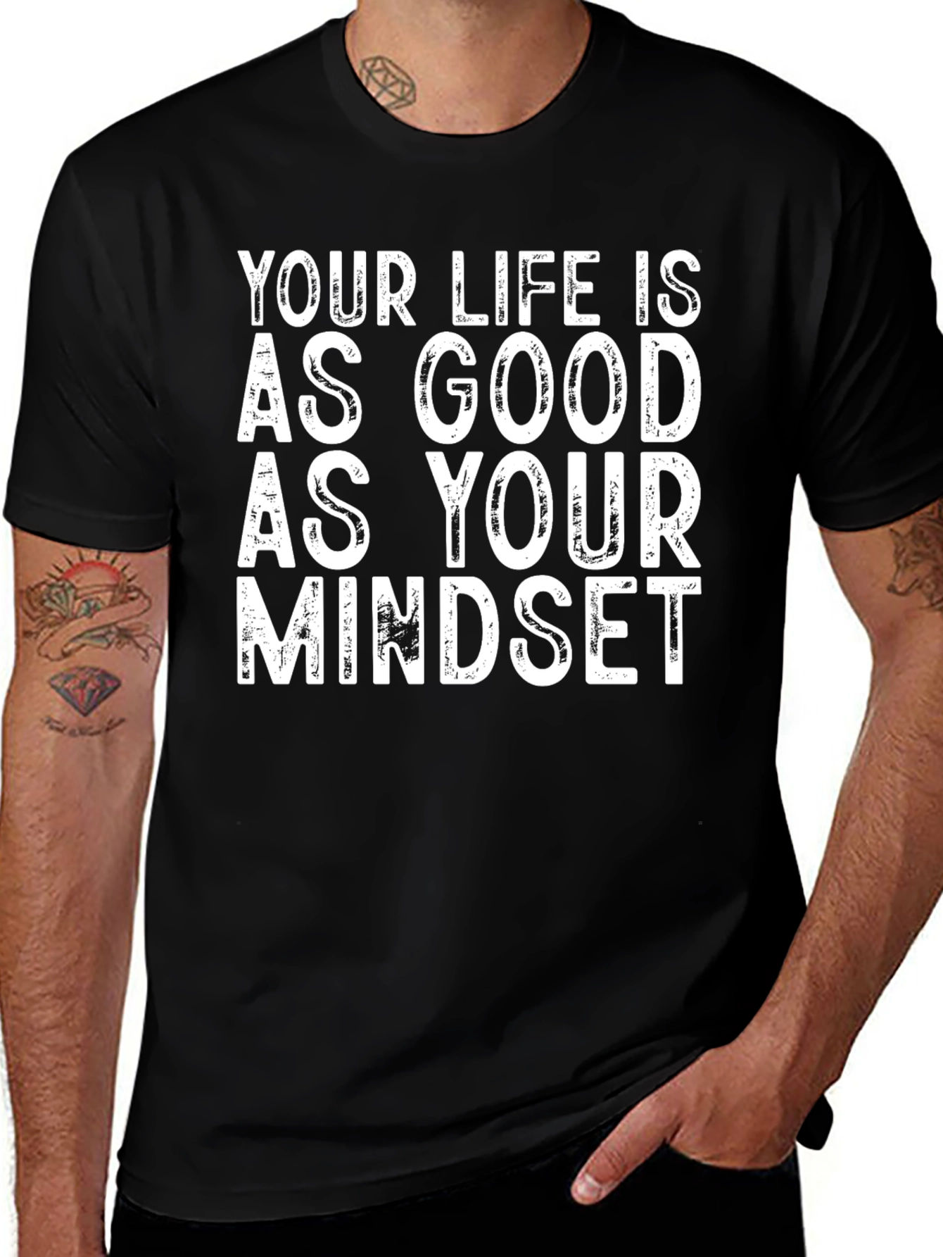 Inspirational Mindset Graphic Tee - Black