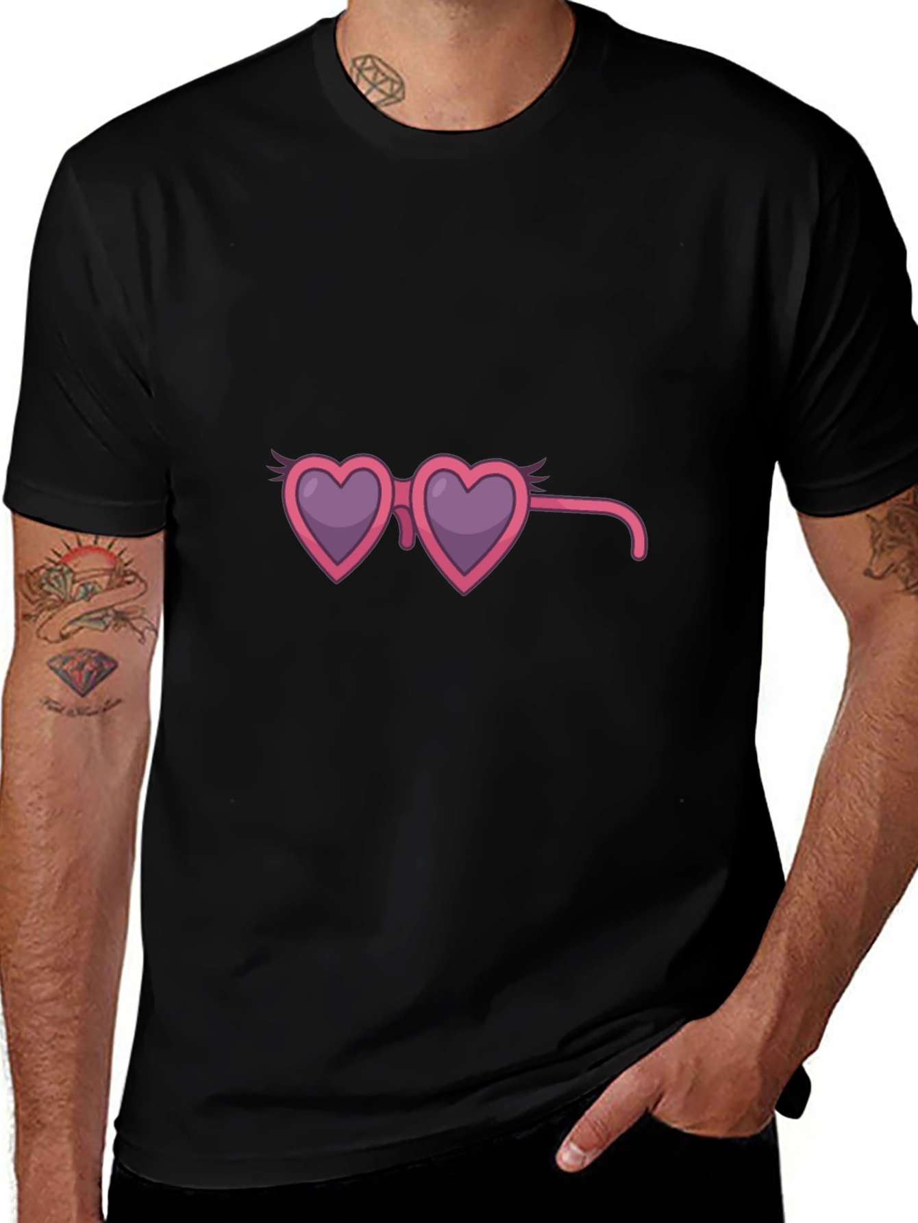 Heart Glasses Graphic Tee - Stylish Comfort
