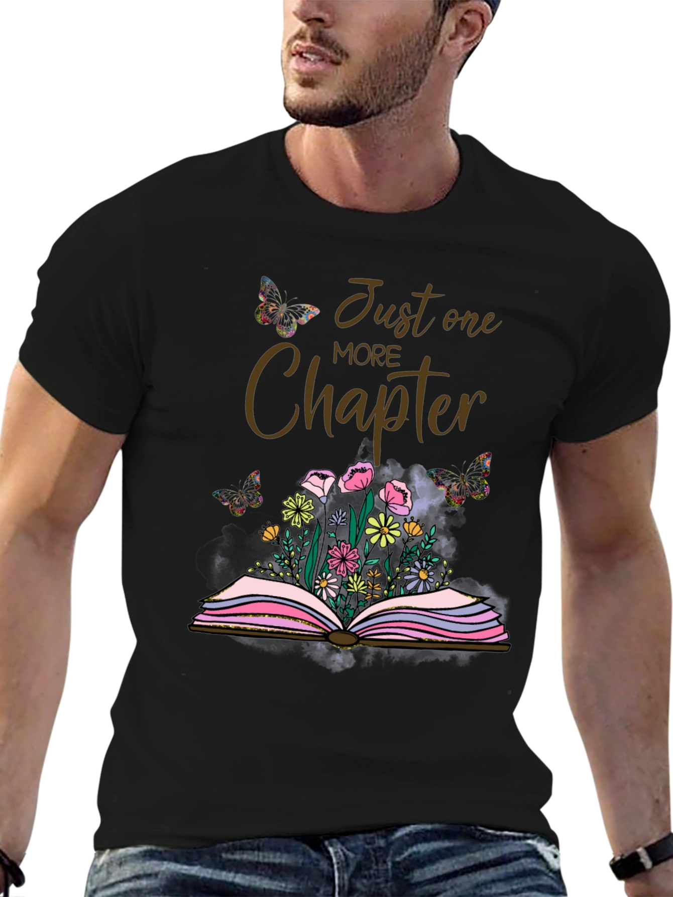 Just One More Chapter T-Shirt Book Lover Butterflies
